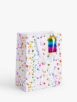 John Lewis Rainbow Splatter Gift Bag - view 2, Small
