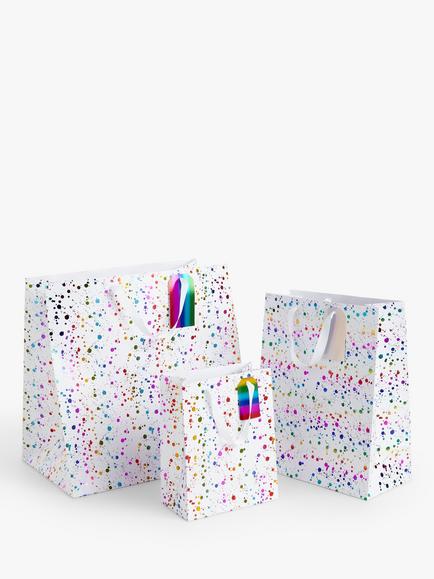John Lewis Rainbow Splatter Gift Bag, Medium