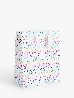 John Lewis Rainbow Splatter Gift Bag - view 2, Medium