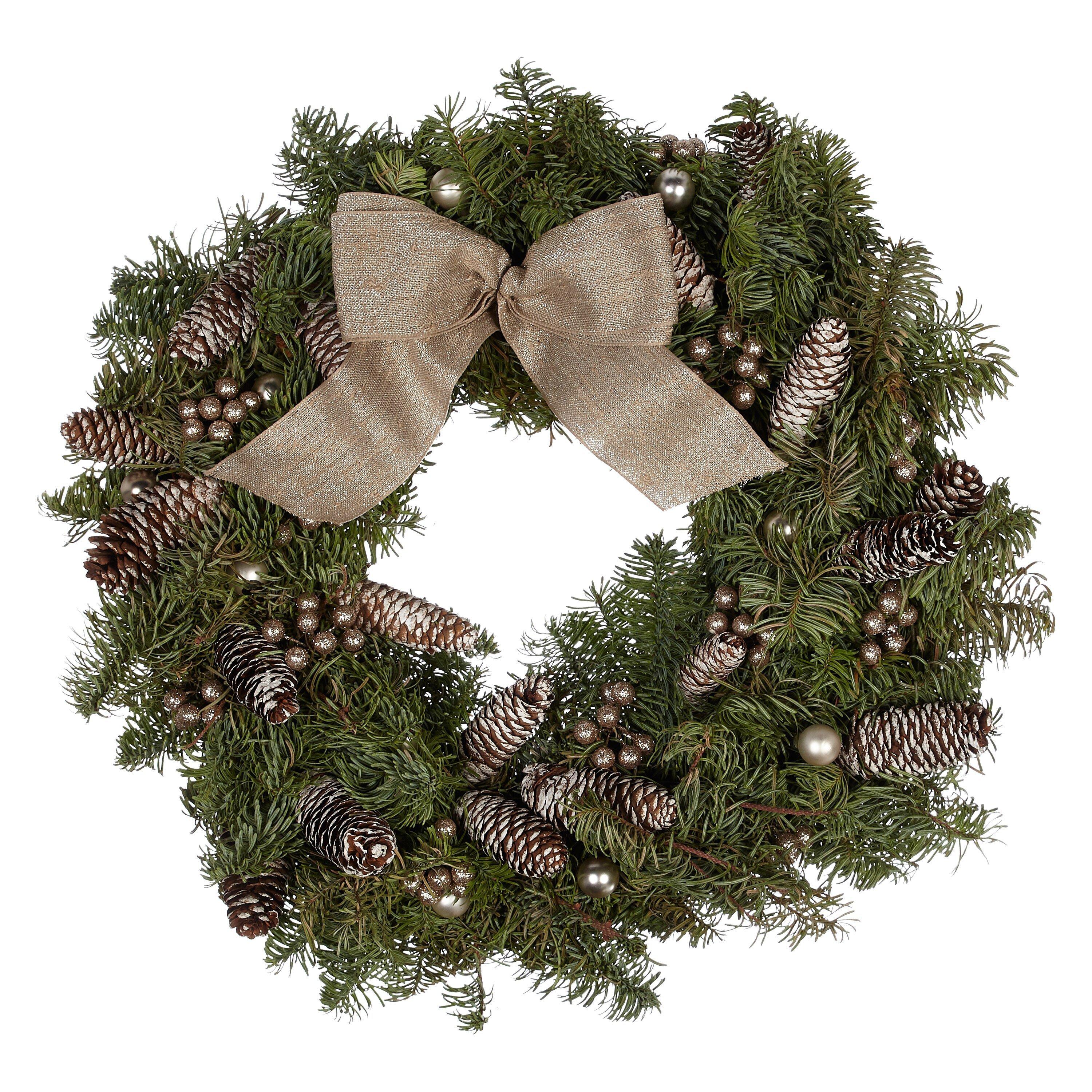 John Lewis & Partners Champagne Real Christmas Wreath