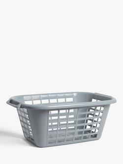 John Lewis Rectangular Laundry Basket, Grey, Grey