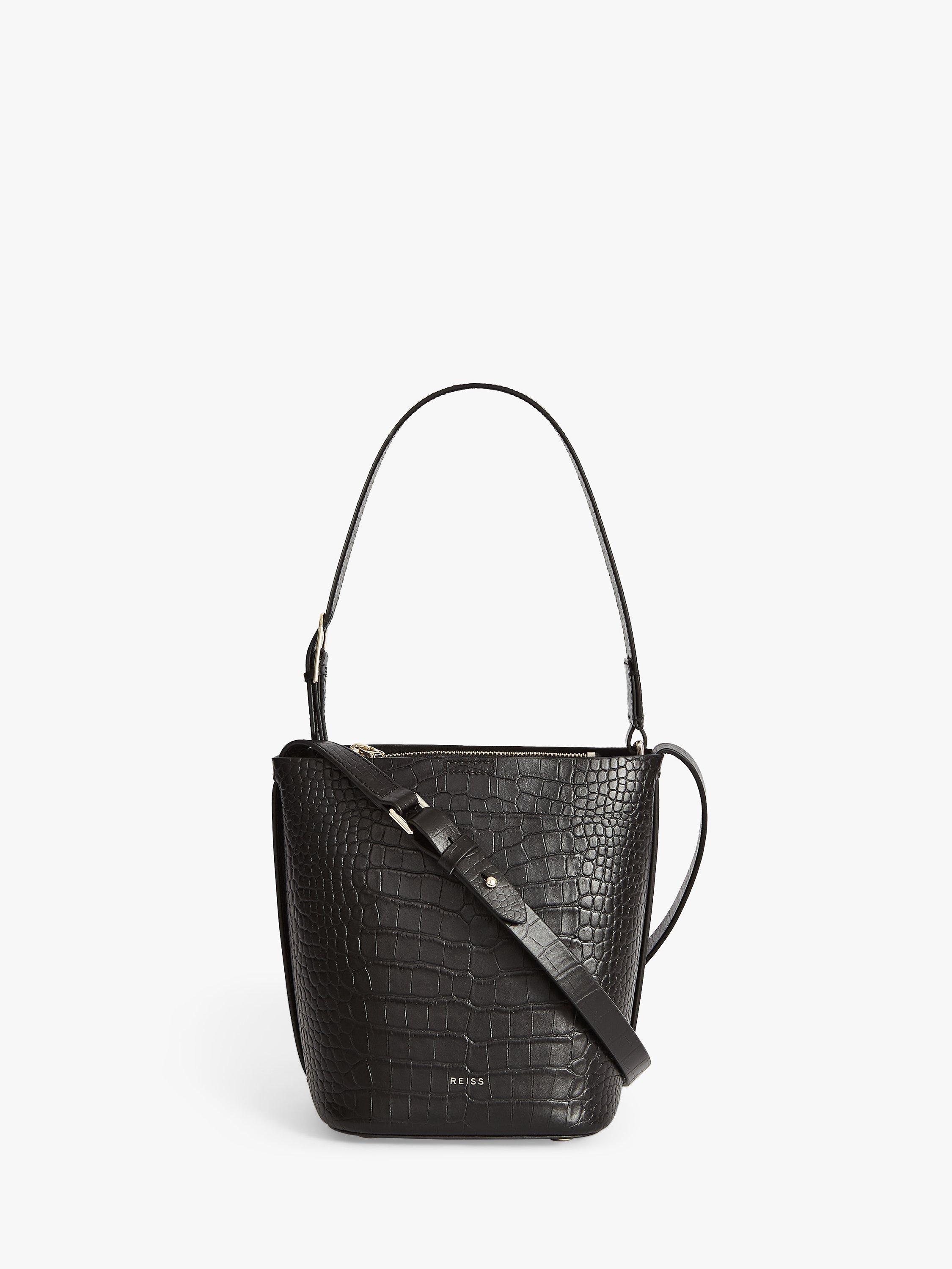 Reiss Hudson Mini Bucket Bag on sale Black Leather with Dustbag