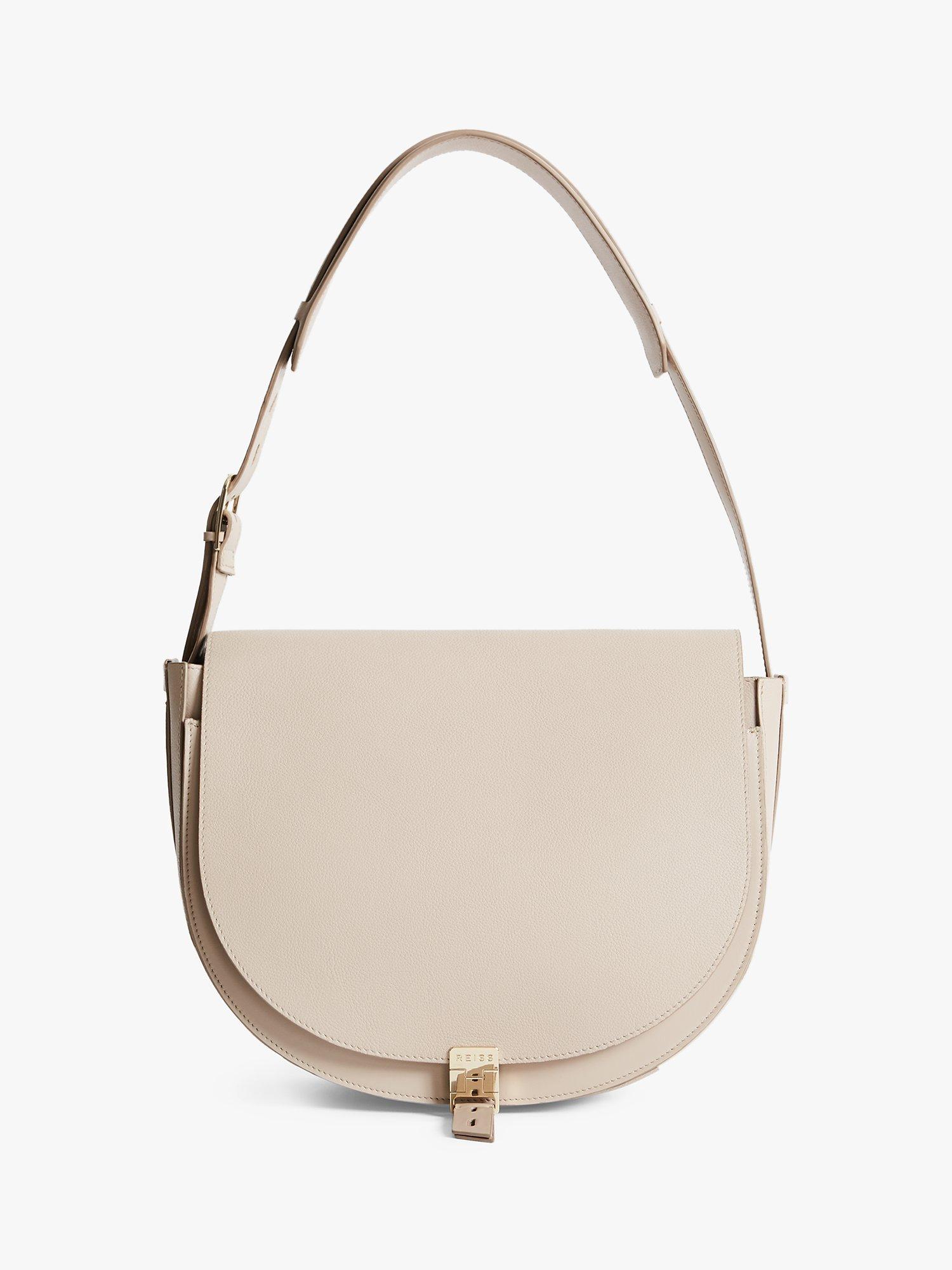 Reiss Hurlingham Leather Shoulder Bag, Soft Truffle