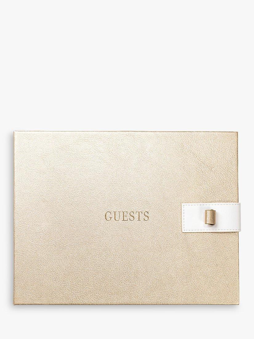 Busy B Gold Wedding Day Guest Book with Pen