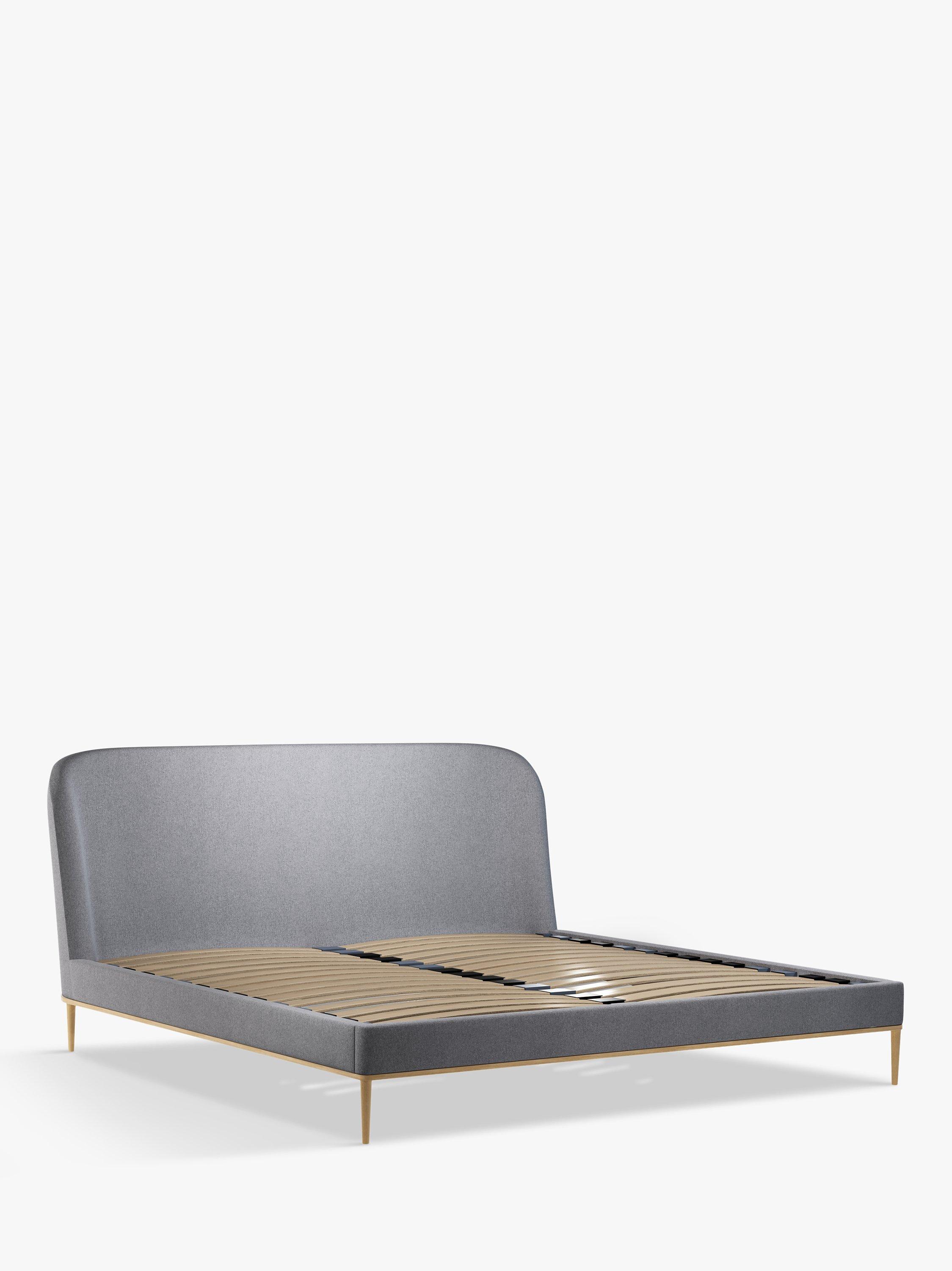 John Lewis Show-Wood Upholstered Bed Frame, King Size, Brushed Tweed Grey