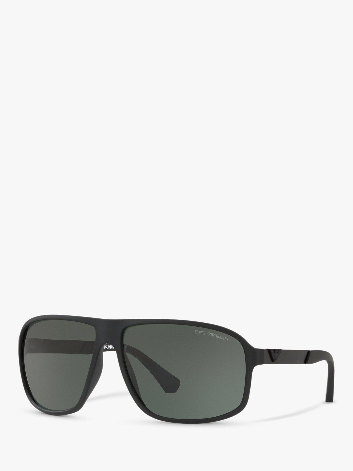 Emporio Armani EA4029 Men's Square Sunglasses, Black/Grey
