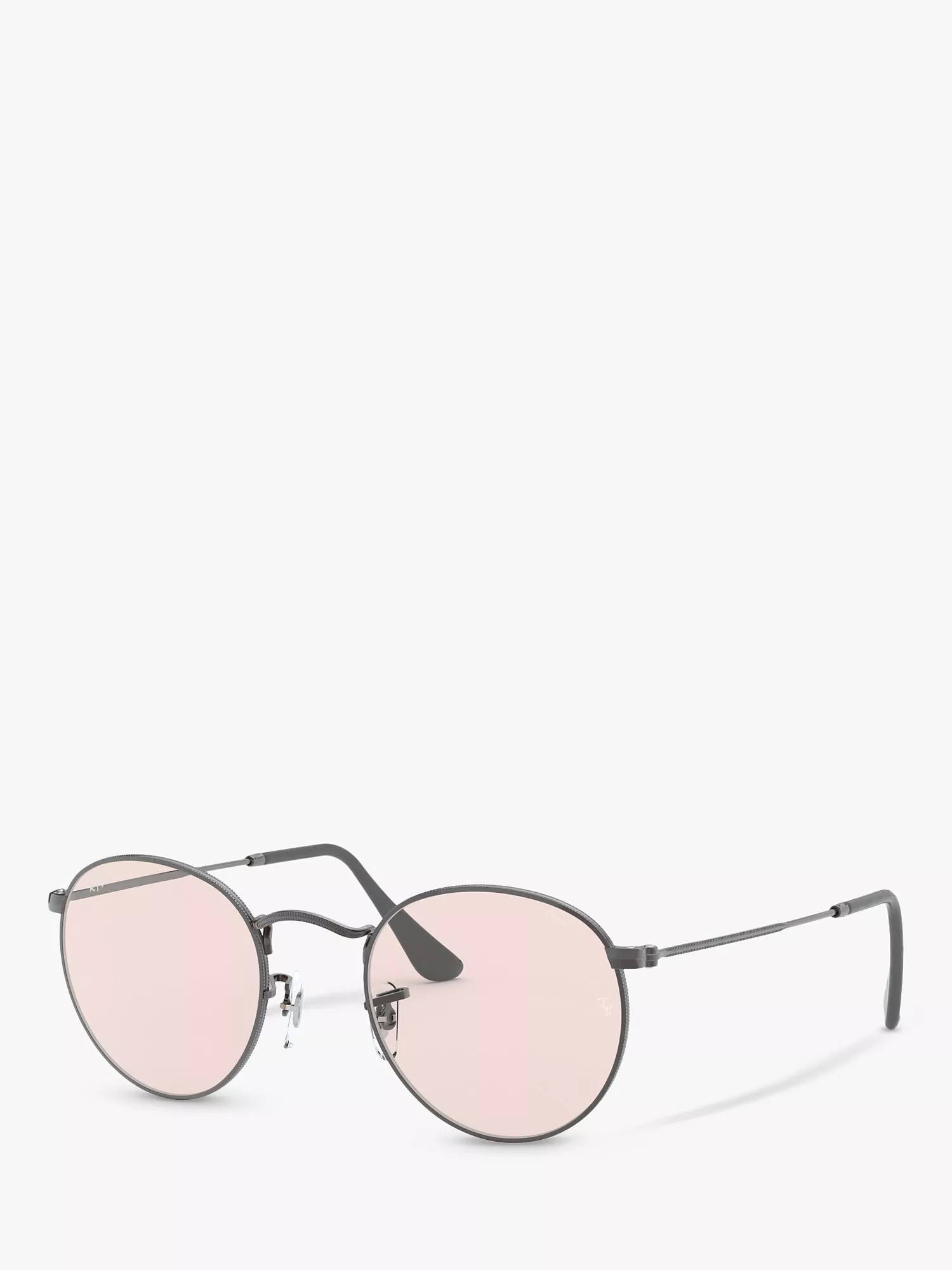 Ray Ban RB3447 Men s Round Metal Sunglasses Grey Pink