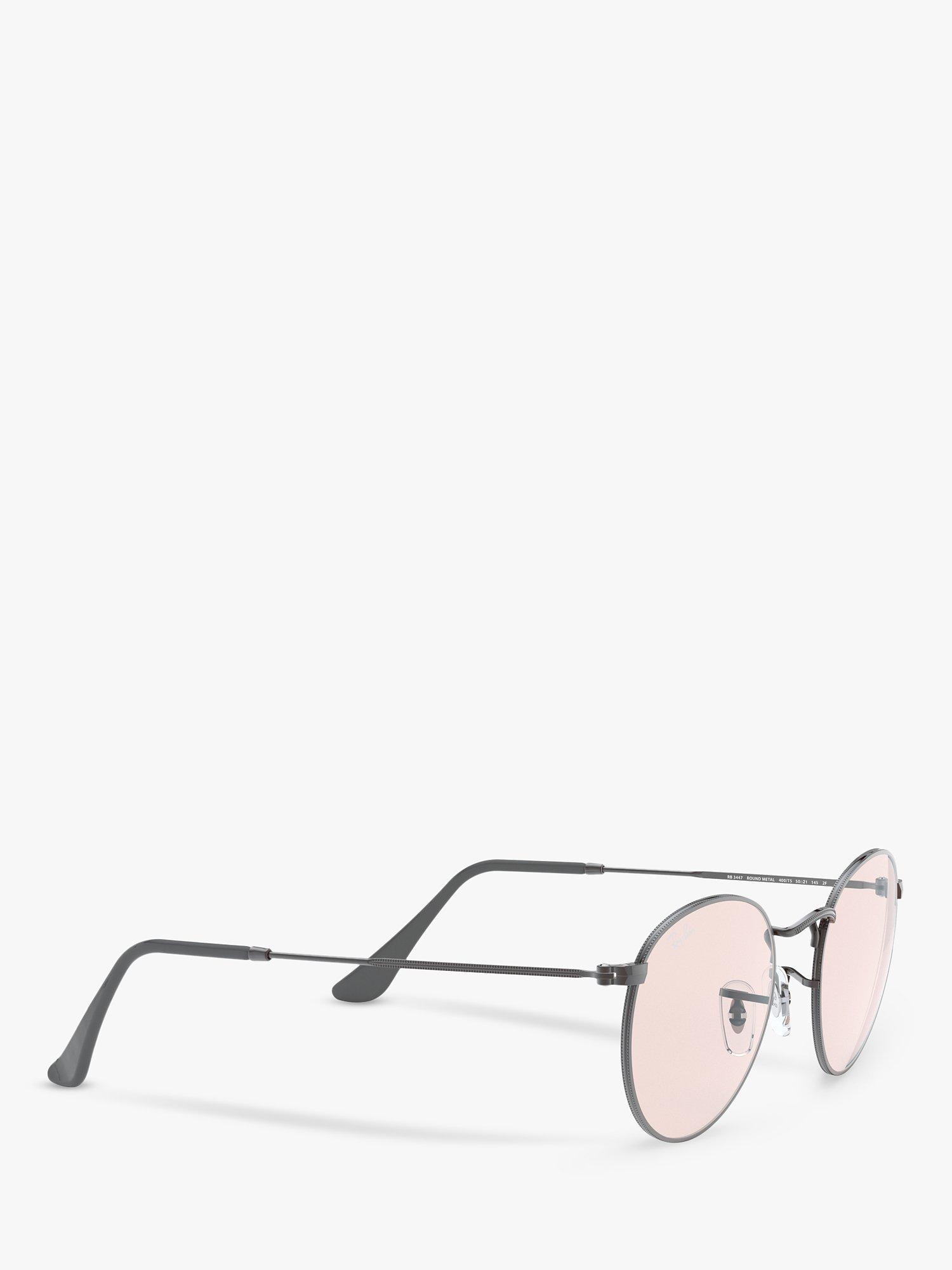 Product image 11 of 11, which shows Ray-Ban RB3447 Men's Round Metal Sunglasses, Grey/Pink