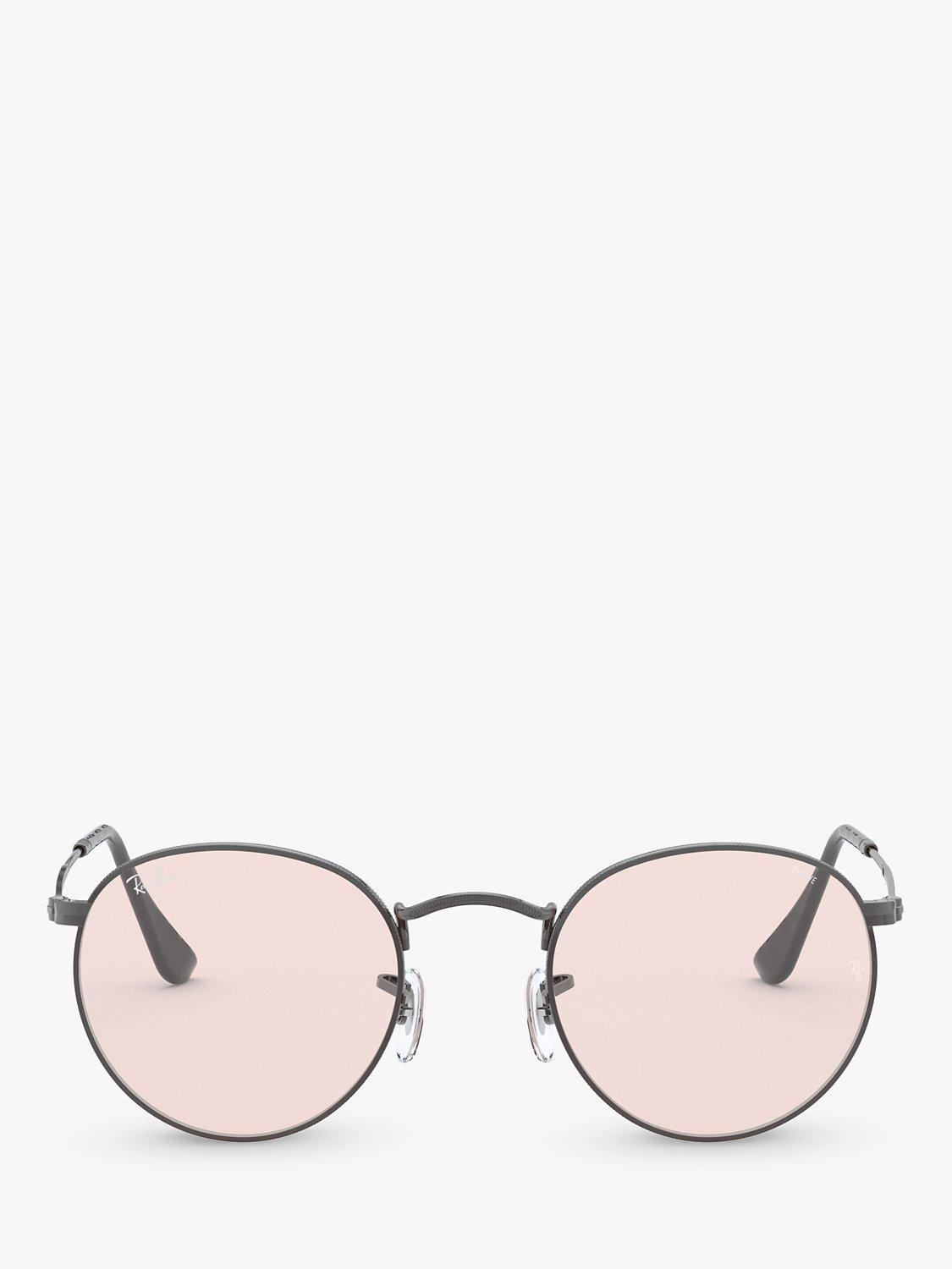 Product image 3 of 11, which shows Ray-Ban RB3447 Men's Round Metal Sunglasses, Grey/Pink
