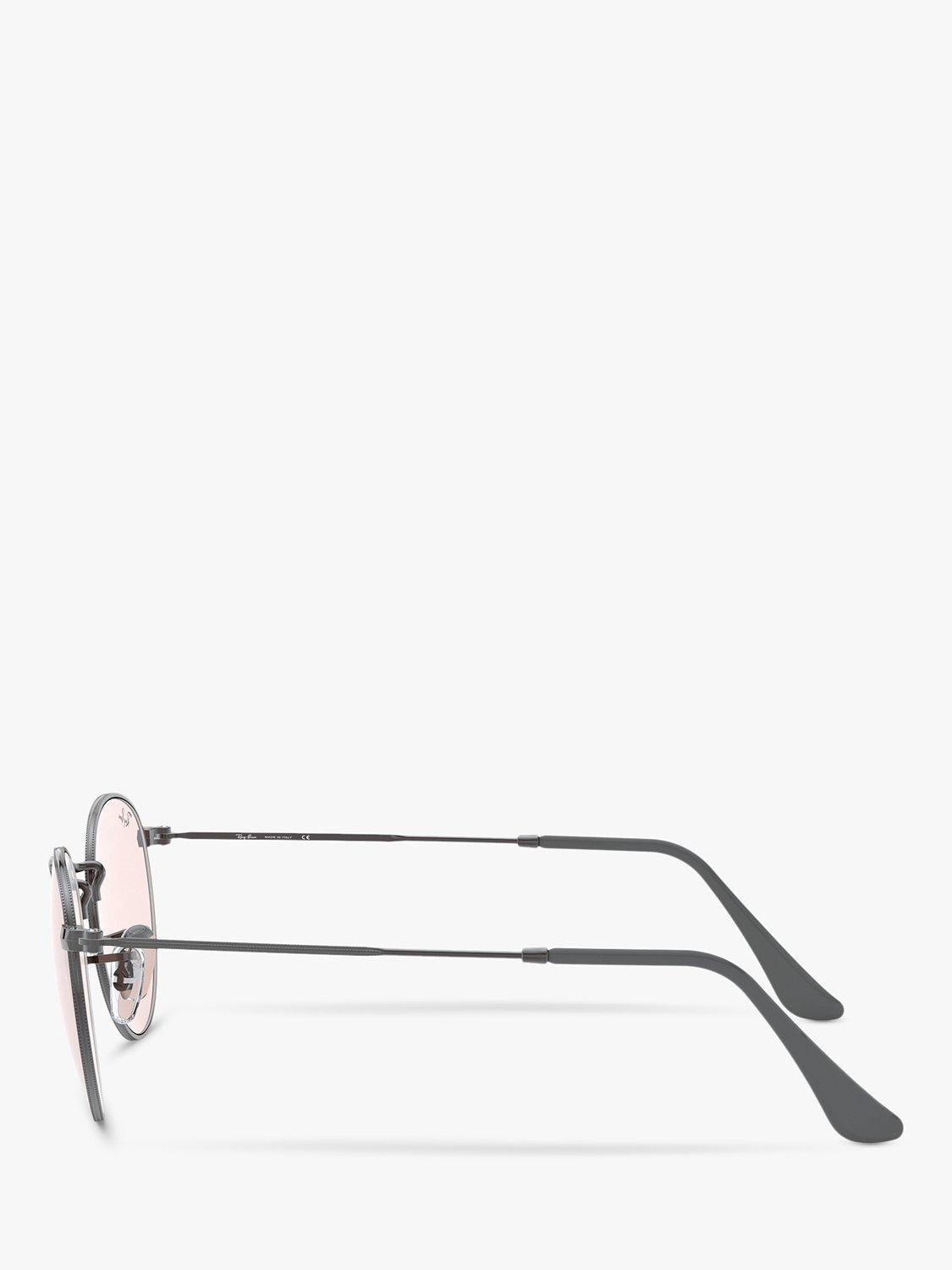 Product image 4 of 11, which shows Ray-Ban RB3447 Men's Round Metal Sunglasses, Grey/Pink