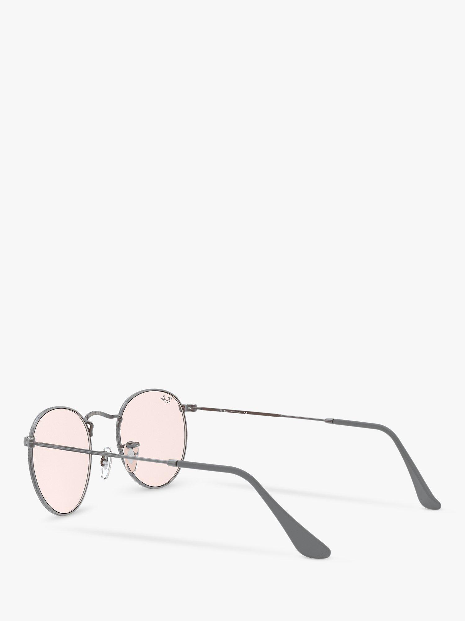 Product image 5 of 11, which shows Ray-Ban RB3447 Men's Round Metal Sunglasses, Grey/Pink