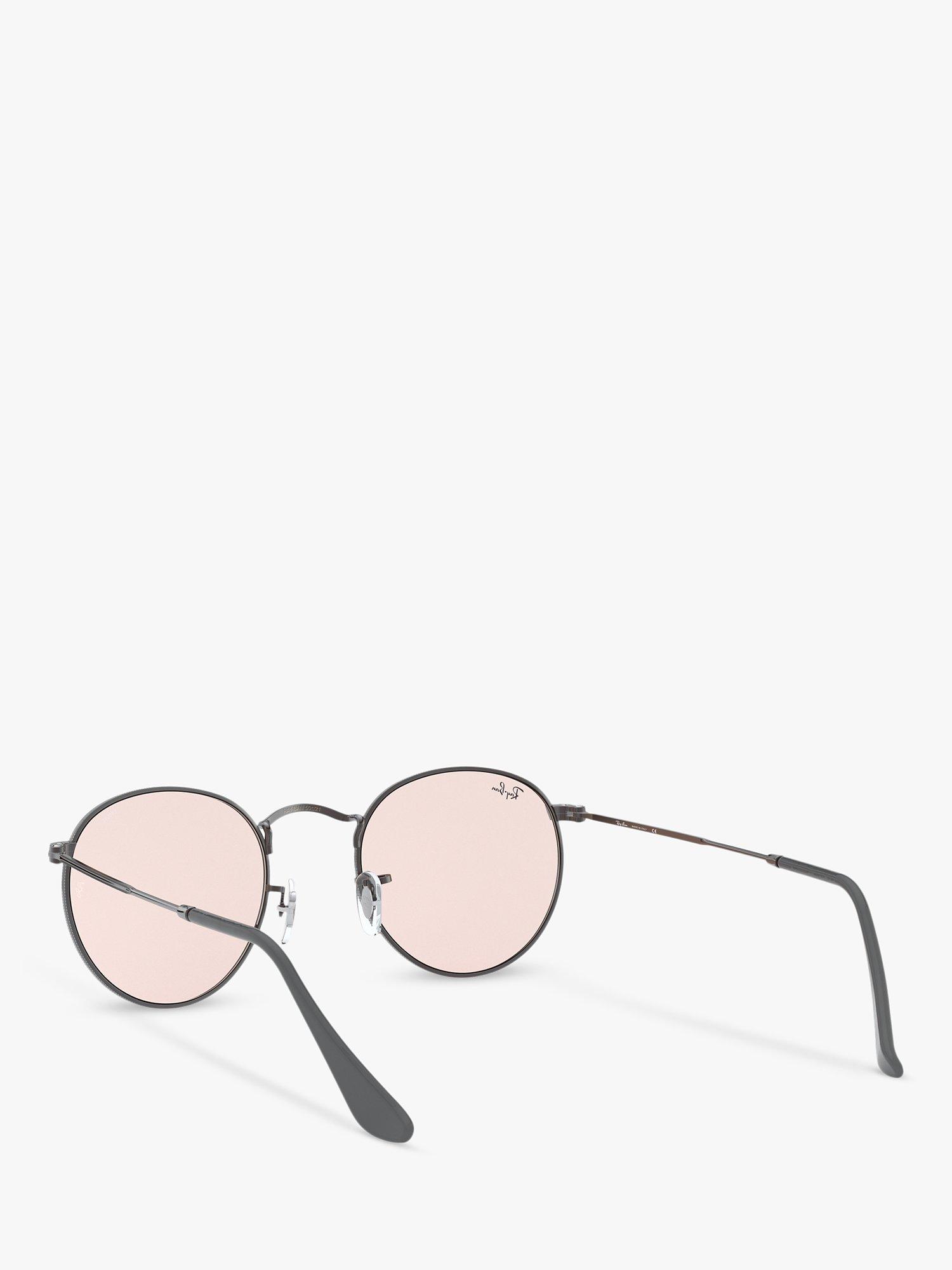 Product image 6 of 11, which shows Ray-Ban RB3447 Men's Round Metal Sunglasses, Grey/Pink