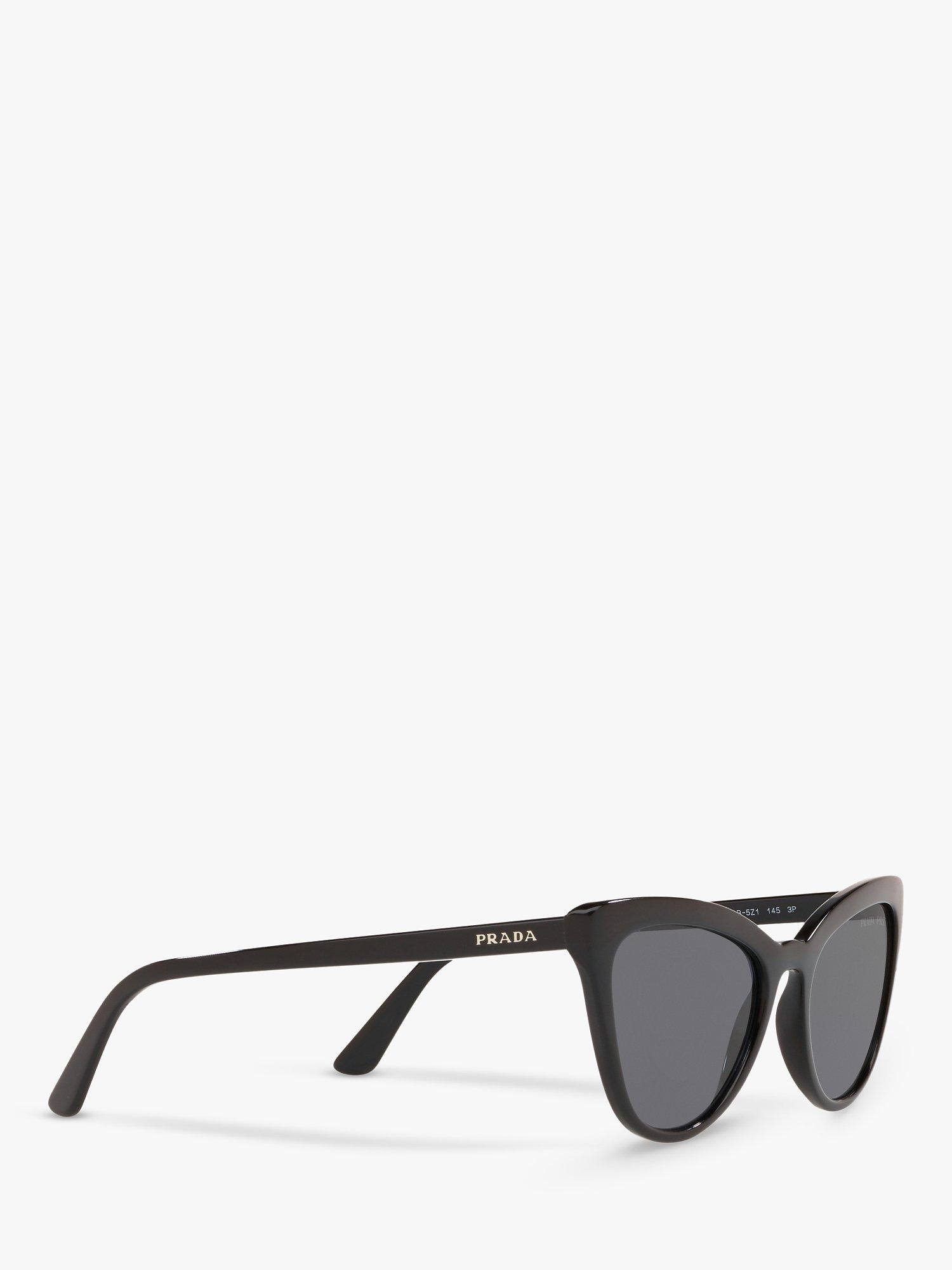 Product image 11 of 11, which shows Prada PR 01VS Women's Polarised Cat's Eye Sunglasses, Black/Grey