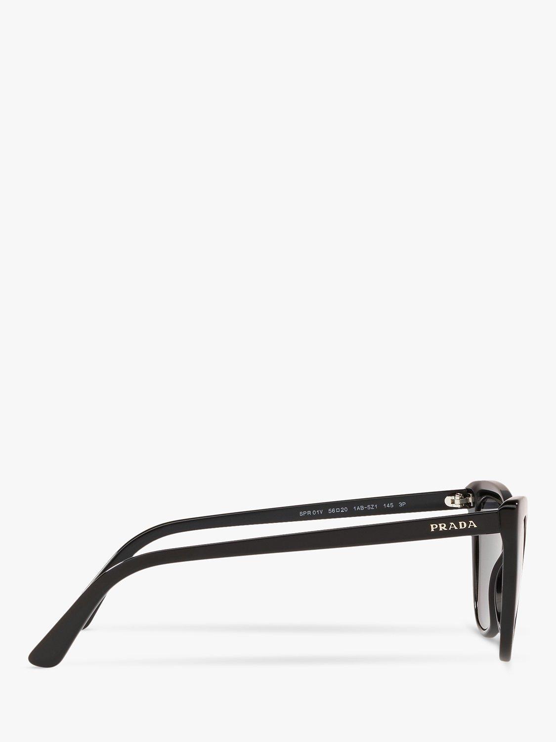 Product image 10 of 11, which shows Prada PR 01VS Women's Polarised Cat's Eye Sunglasses, Black/Grey