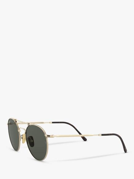 Ray-Ban RB8147 Unisex Round Double Bridge Sunglasses, Metallics - view 2, Metallics