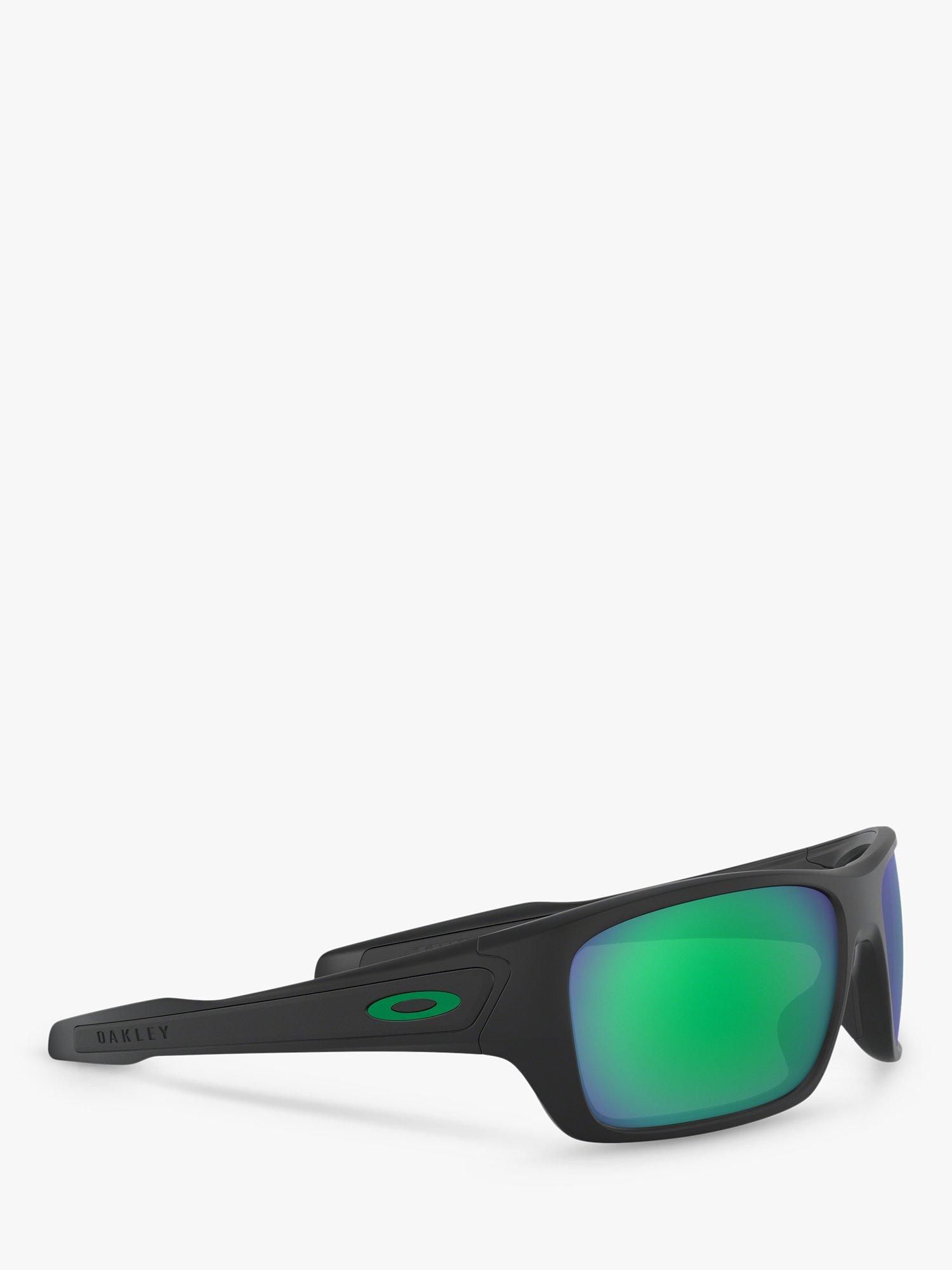 Product image 11 of 11, which shows Oakley OO9263 Men's Turbine Prizm Polarised Sunglasses, Matte Black/Green
