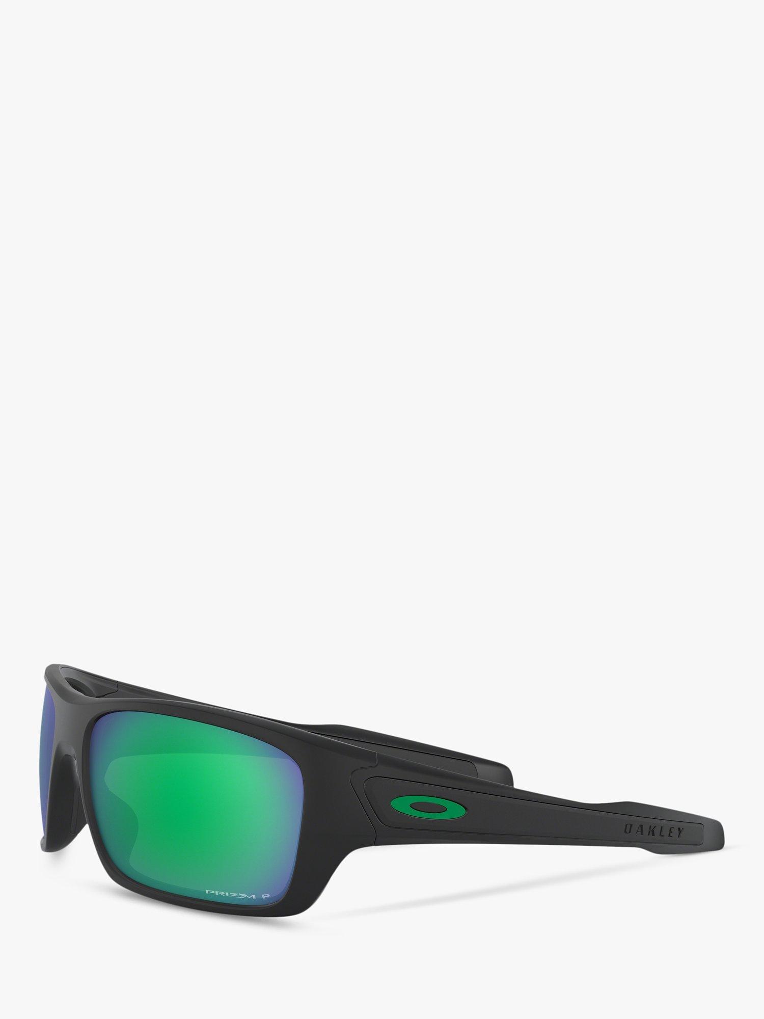 Product image 2 of 11, which shows Oakley OO9263 Men's Turbine Prizm Polarised Sunglasses, Matte Black/Green