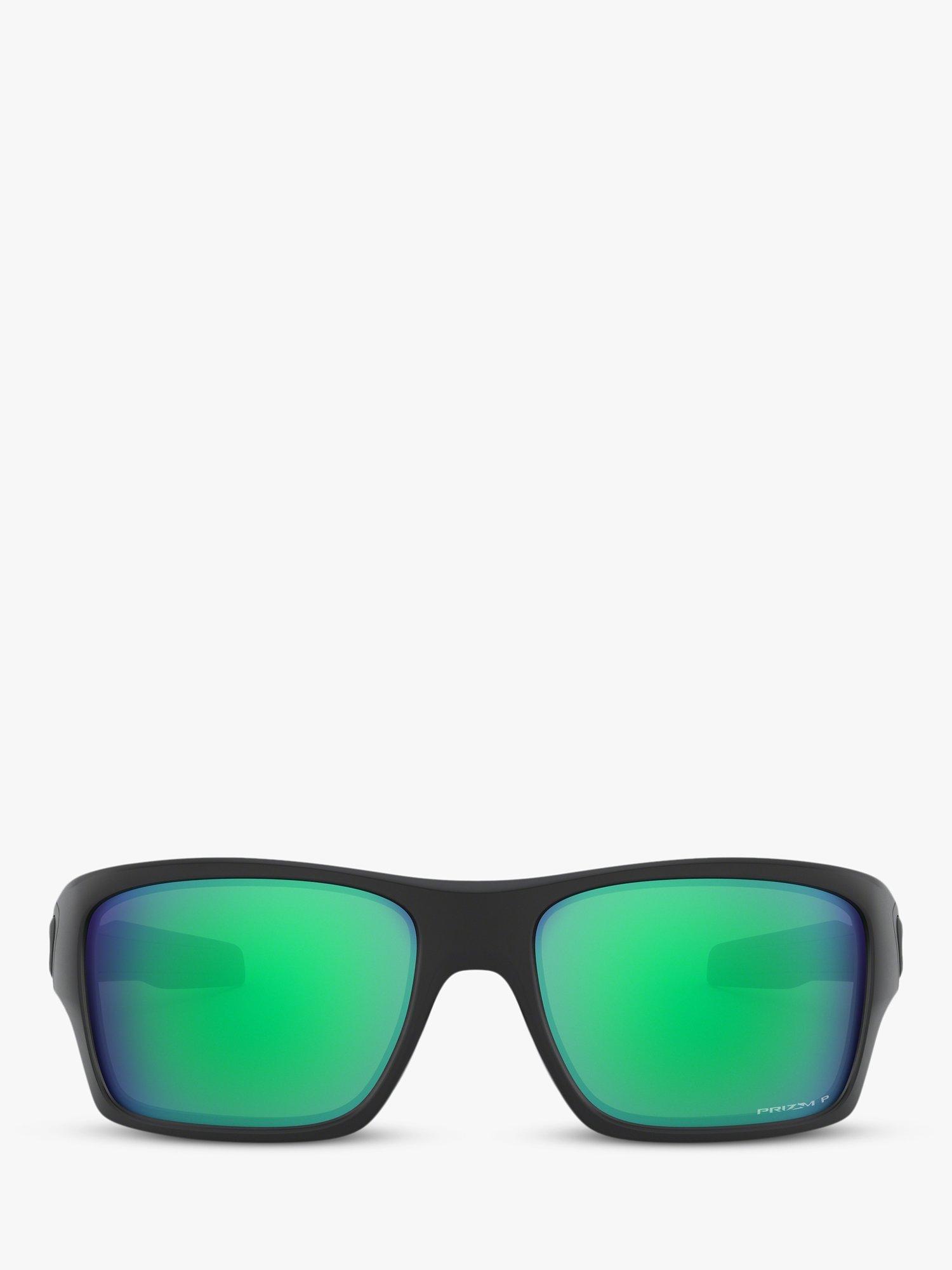 Product image 3 of 11, which shows Oakley OO9263 Men's Turbine Prizm Polarised Sunglasses, Matte Black/Green