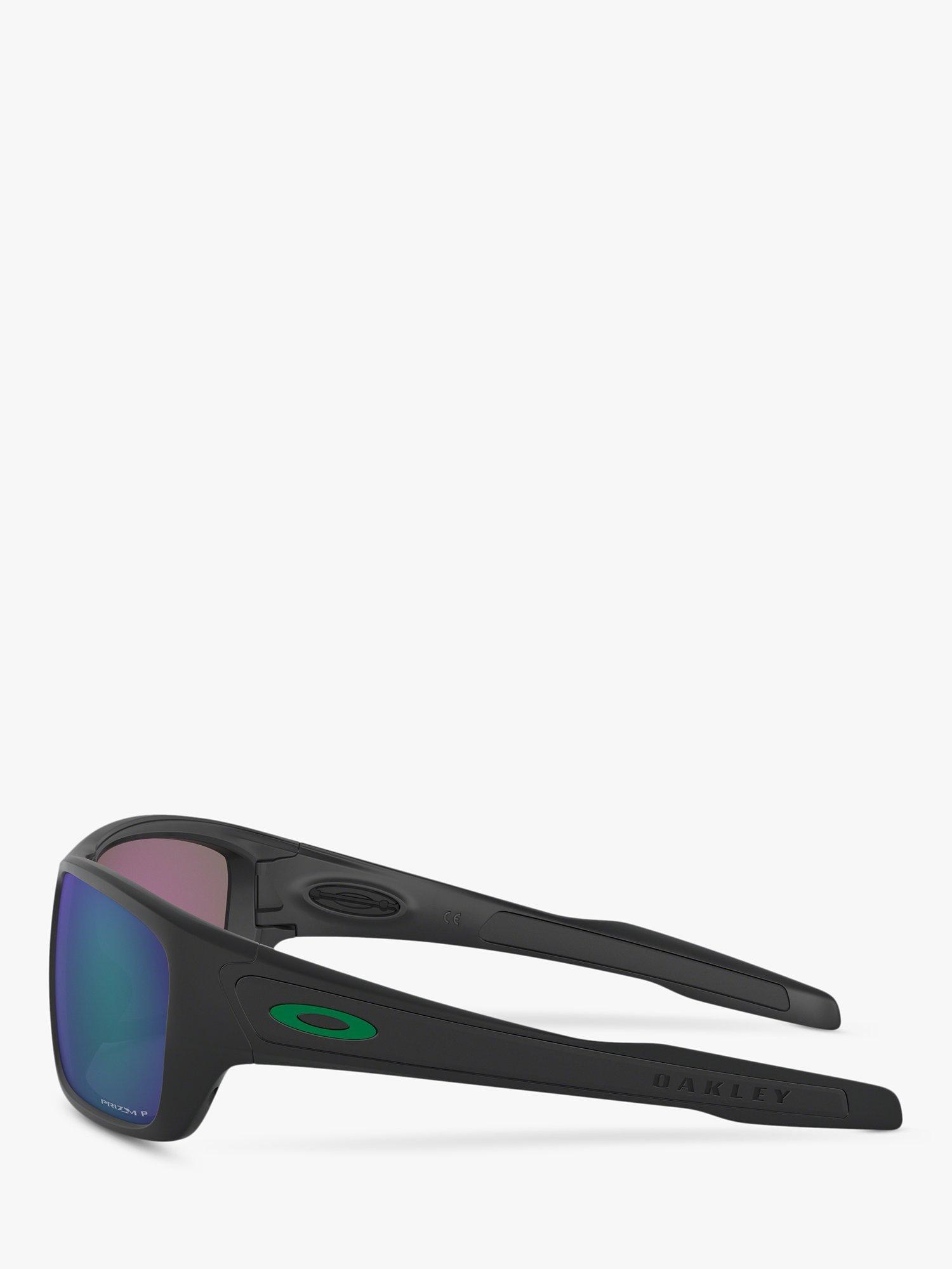 Product image 4 of 11, which shows Oakley OO9263 Men's Turbine Prizm Polarised Sunglasses, Matte Black/Green