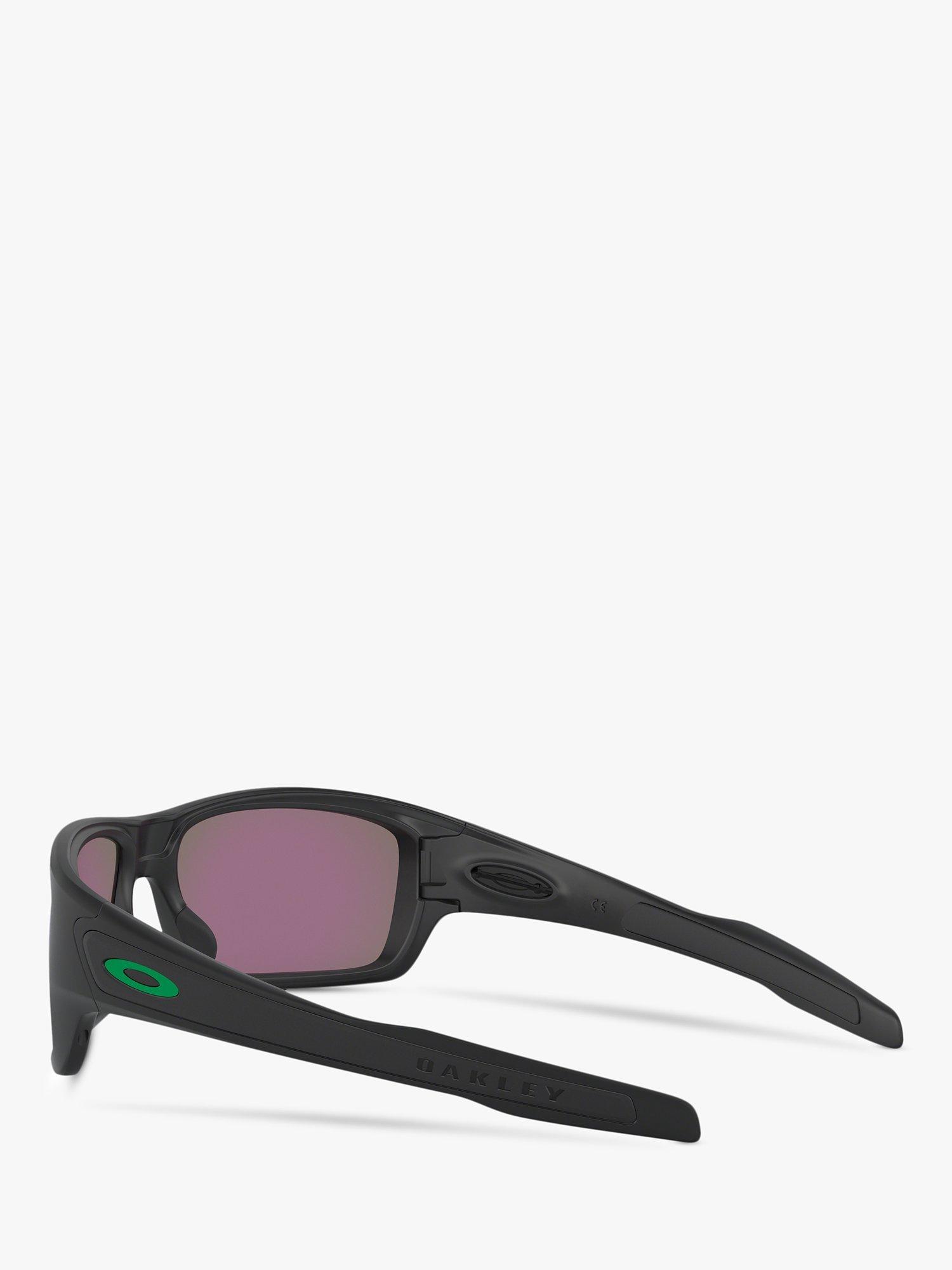 Product image 5 of 11, which shows Oakley OO9263 Men's Turbine Prizm Polarised Sunglasses, Matte Black/Green