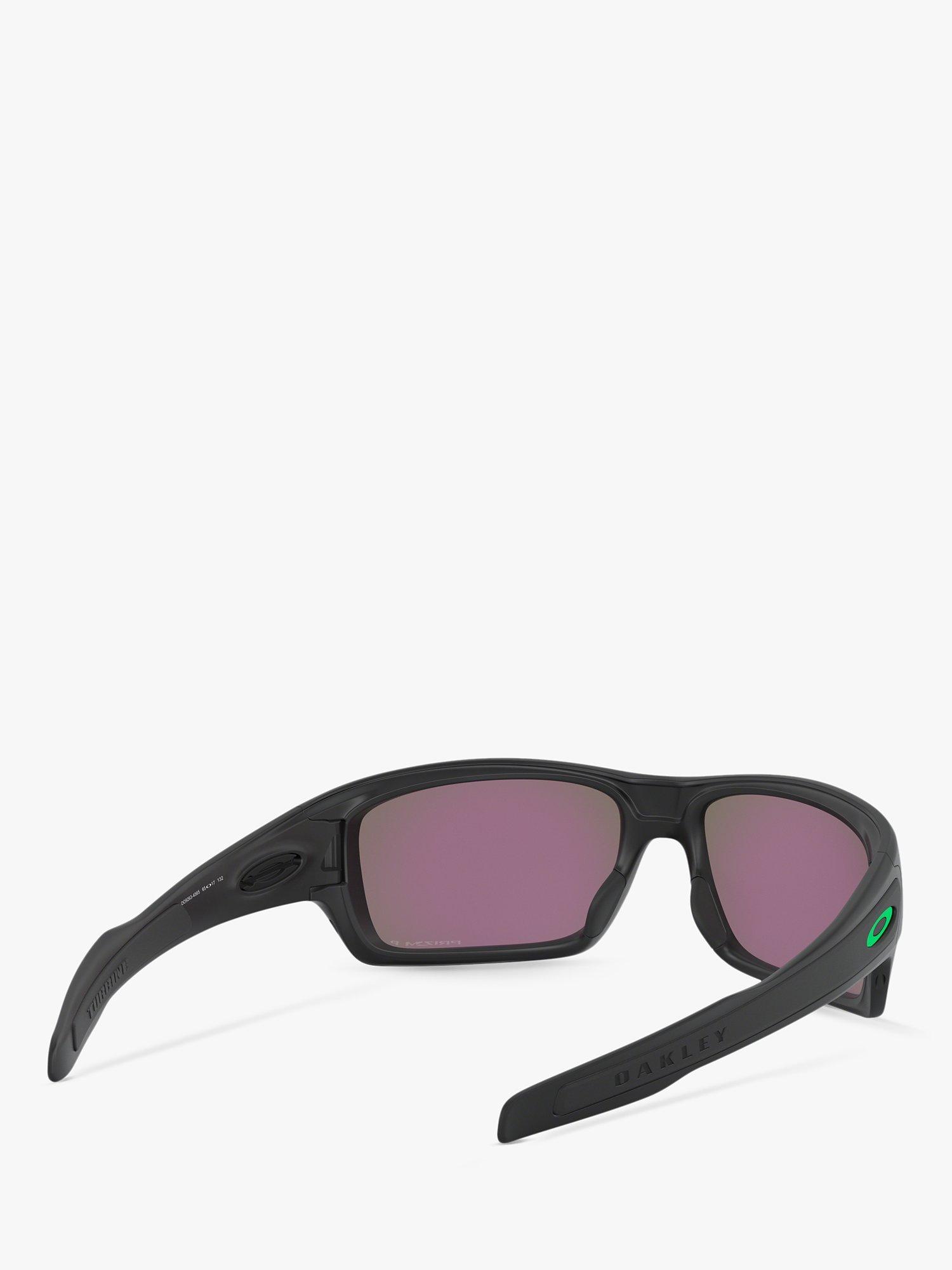 Product image 8 of 11, which shows Oakley OO9263 Men's Turbine Prizm Polarised Sunglasses, Matte Black/Green