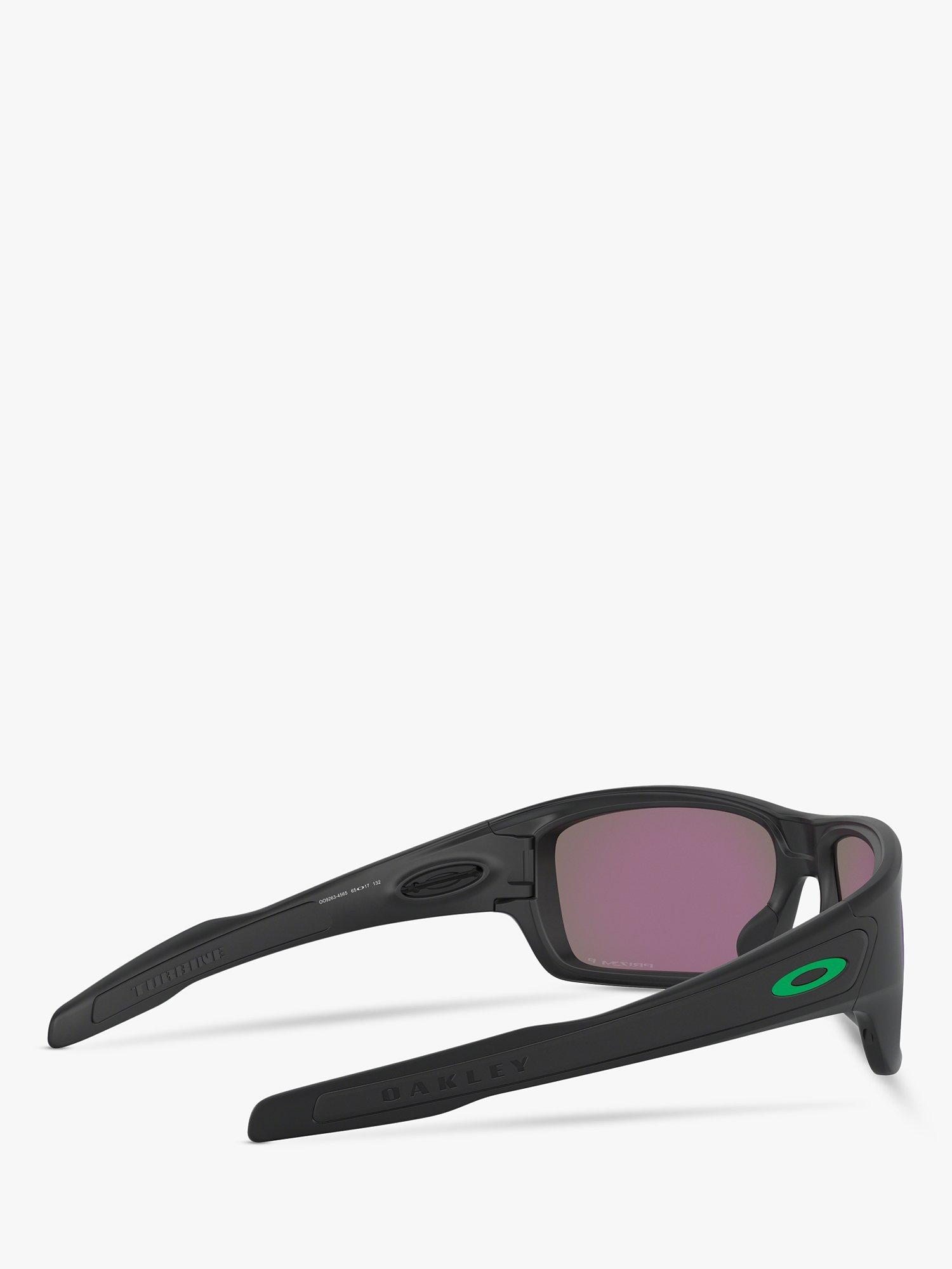 Product image 9 of 11, which shows Oakley OO9263 Men's Turbine Prizm Polarised Sunglasses, Matte Black/Green