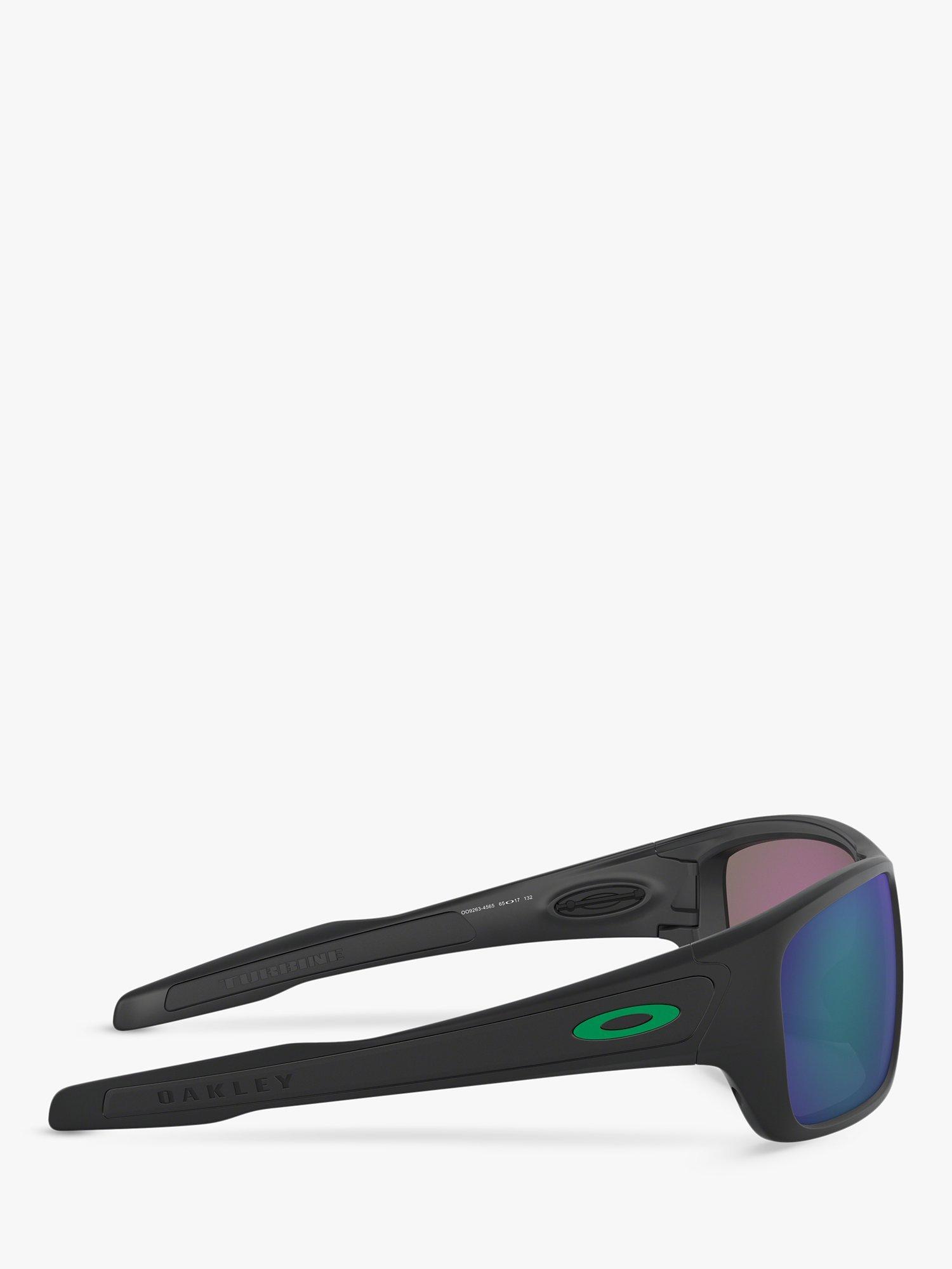 Product image 10 of 11, which shows Oakley OO9263 Men's Turbine Prizm Polarised Sunglasses, Matte Black/Green