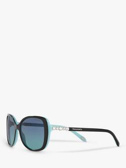 Tiffany & Co TF4121B Women's Rectangular Sunglasses - view 2, Black/Blue Gradient