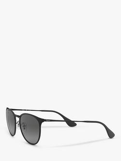 Ray-Ban RB3539 Women's Erika Polarised Oval Sunglasses, Black/Grey Gradient - view 2, Black/Grey Gradient