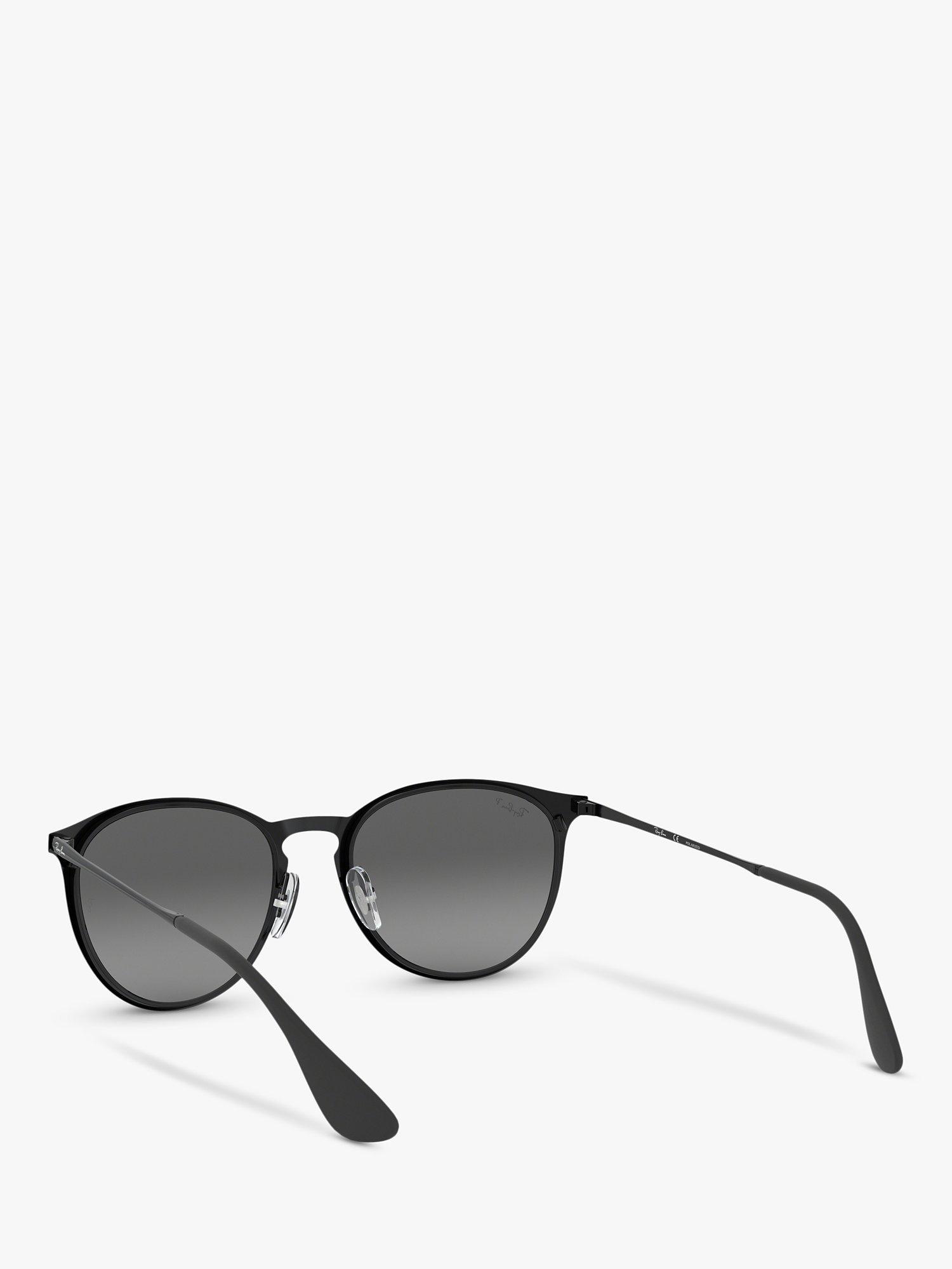 Product image 6 of 11, which shows Ray-Ban RB3539 Women's Erika Polarised Oval Sunglasses, Black/Grey Gradient