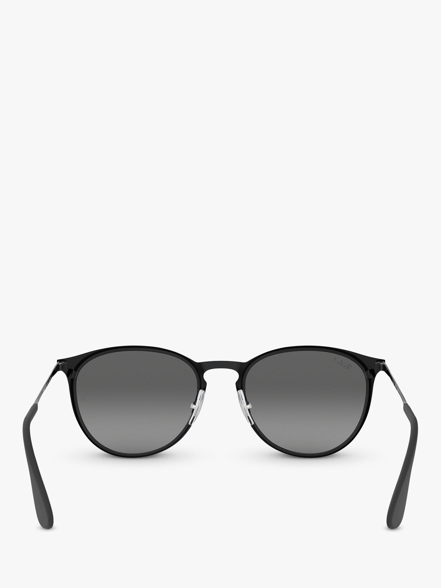 Product image 7 of 11, which shows Ray-Ban RB3539 Women's Erika Polarised Oval Sunglasses, Black/Grey Gradient