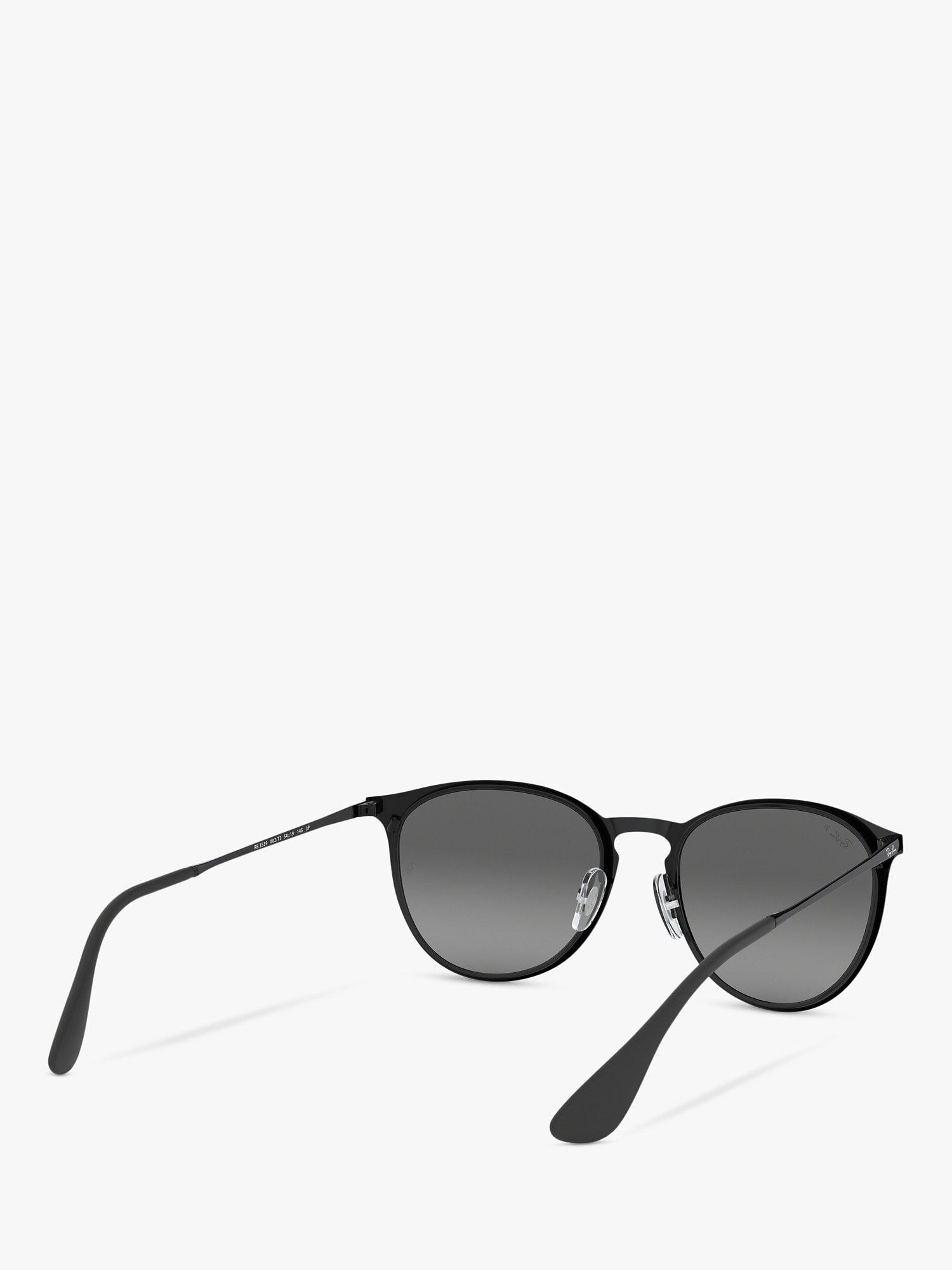 Product image 8 of 11, which shows Ray-Ban RB3539 Women's Erika Polarised Oval Sunglasses, Black/Grey Gradient