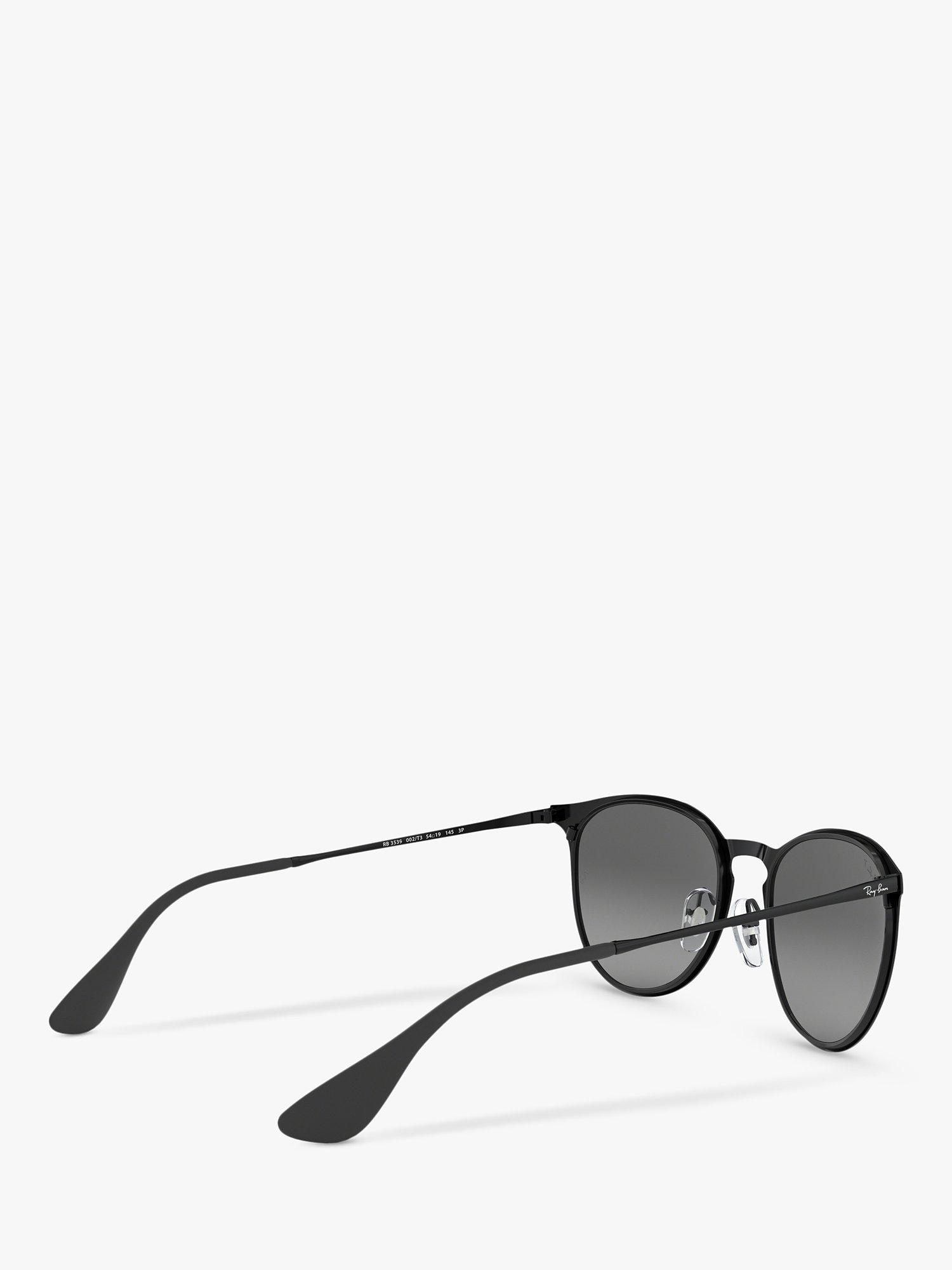 Product image 9 of 11, which shows Ray-Ban RB3539 Women's Erika Polarised Oval Sunglasses, Black/Grey Gradient