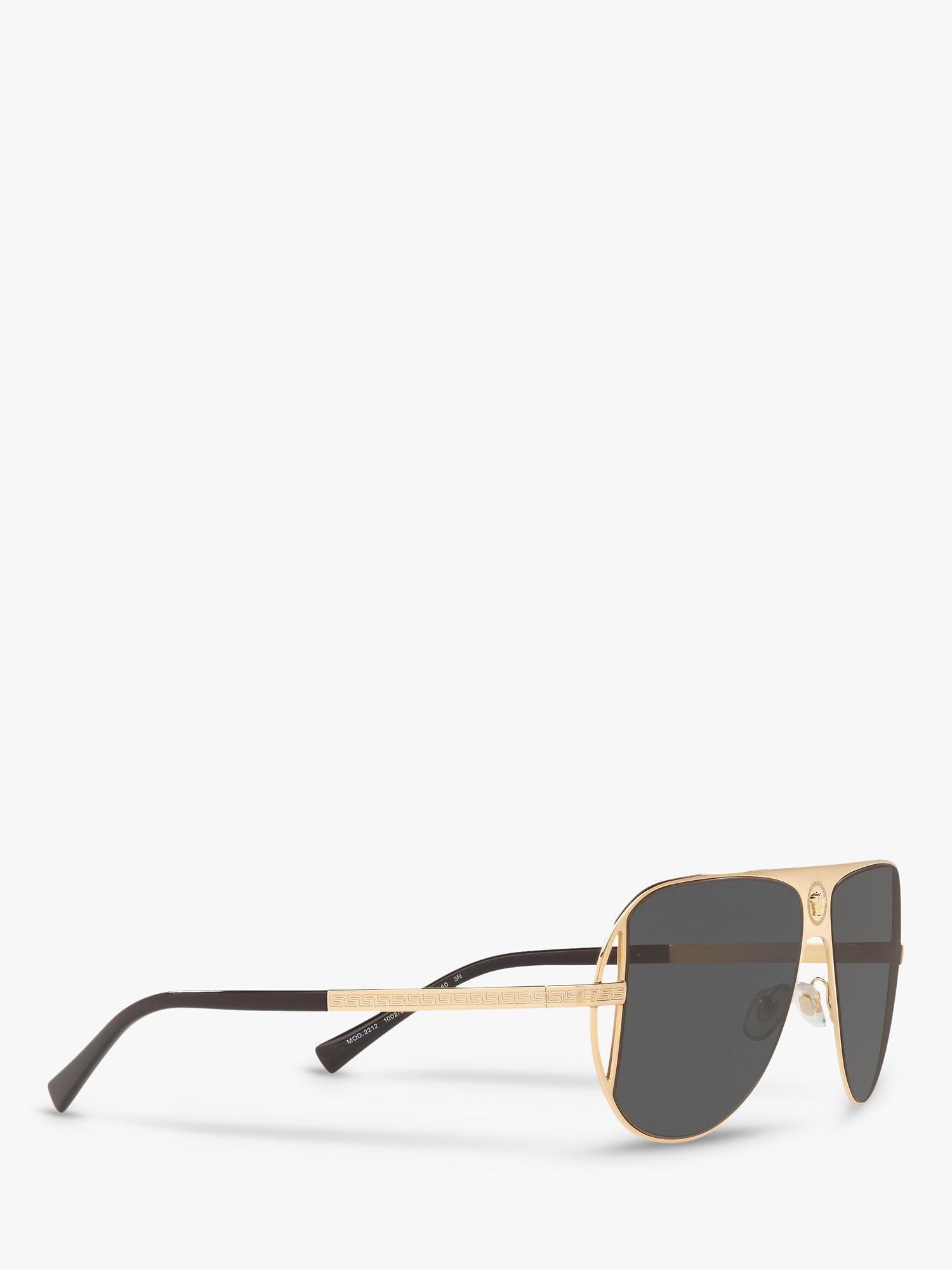 Product image 11 of 11, which shows Versace VE2212 Men's Aviator Sunglasses, Gold/Black
