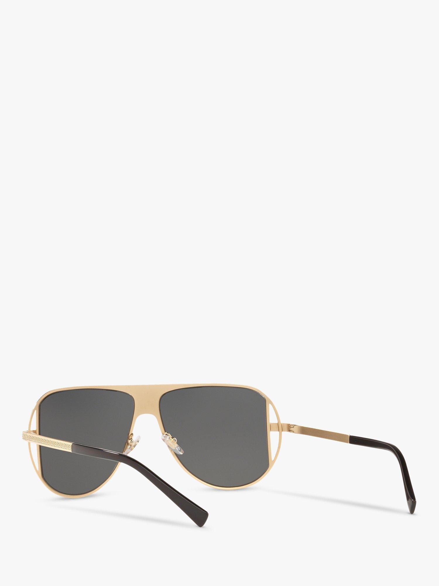 Product image 6 of 11, which shows Versace VE2212 Men's Aviator Sunglasses, Gold/Black