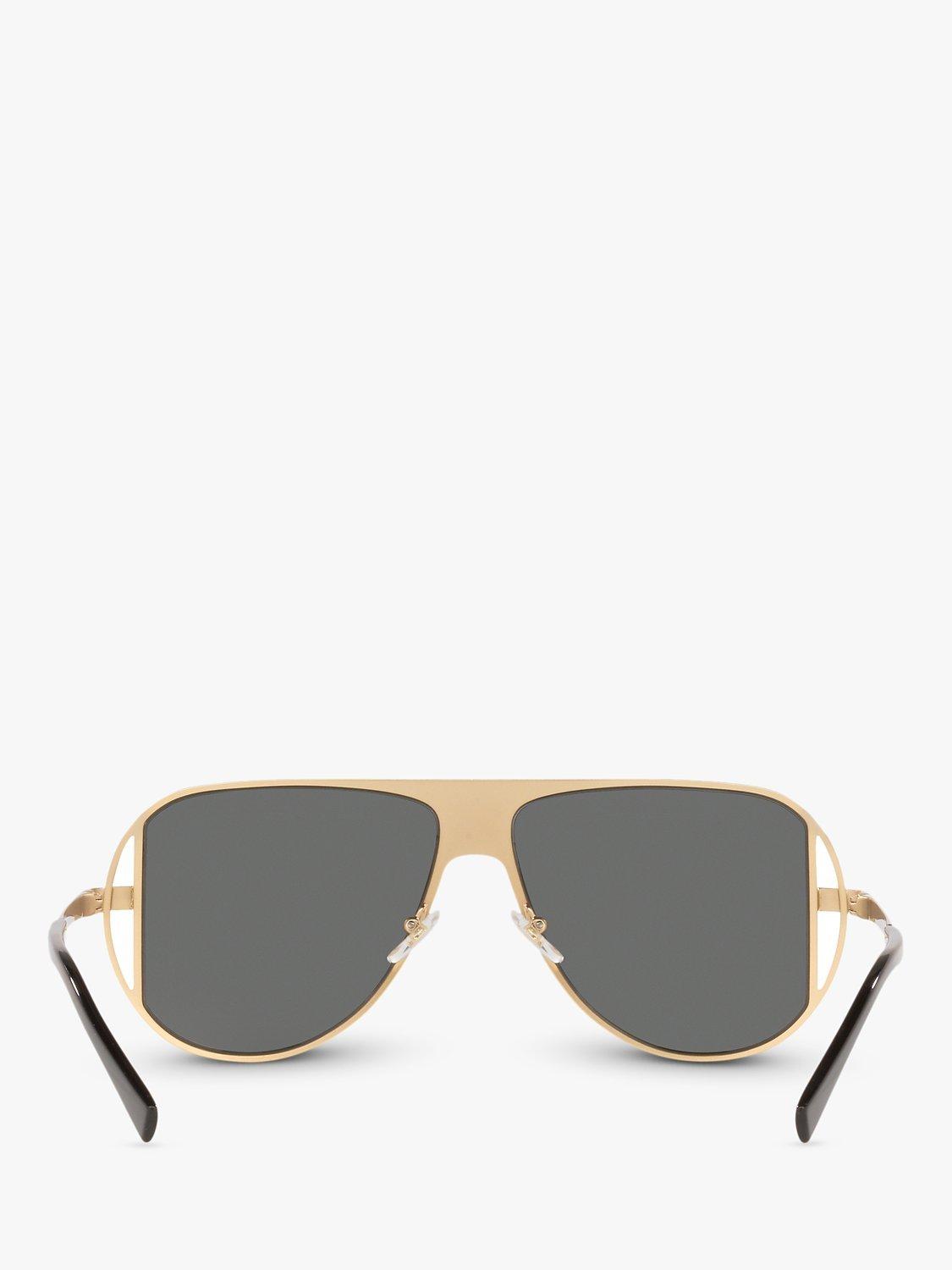 Product image 7 of 11, which shows Versace VE2212 Men's Aviator Sunglasses, Gold/Black
