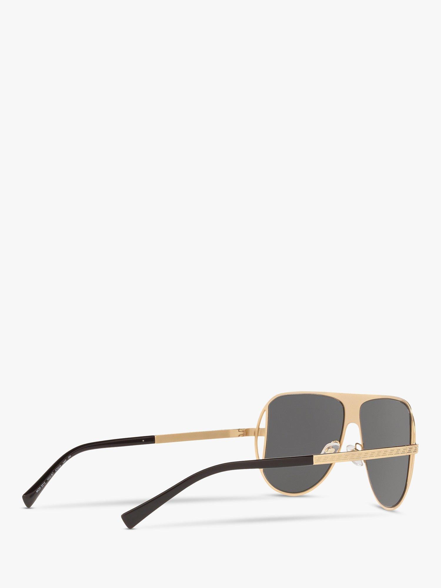 Product image 9 of 11, which shows Versace VE2212 Men's Aviator Sunglasses, Gold/Black