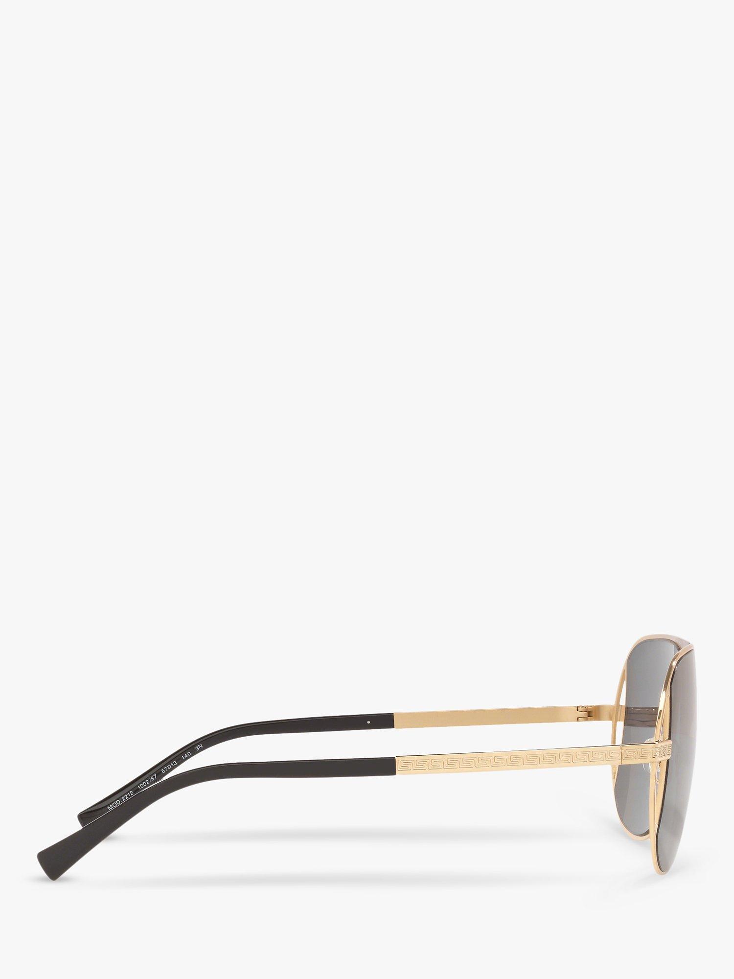 Product image 10 of 11, which shows Versace VE2212 Men's Aviator Sunglasses, Gold/Black