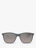 Ray-Ban RB4330 Unisex Chromance Polarised Square Sunglasses, Grey/Mirrored Silver