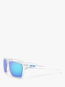 Oakley OO9448 Men's Sylas Prizm Rectangular Sunglasses - view 2, Clear/Mirror Blue