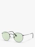 Ray-Ban RB3447 Men's Round Sunglasses, Gunmetal/Light Green