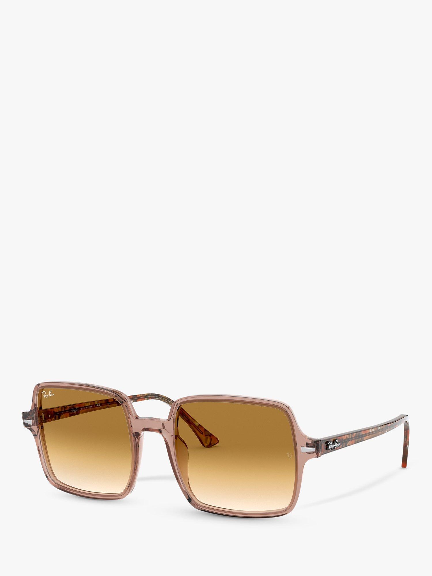 Product image 1 of 11, which shows Ray-Ban RB1973 Women's Square Sunglasses, Havana/Brown Gradient