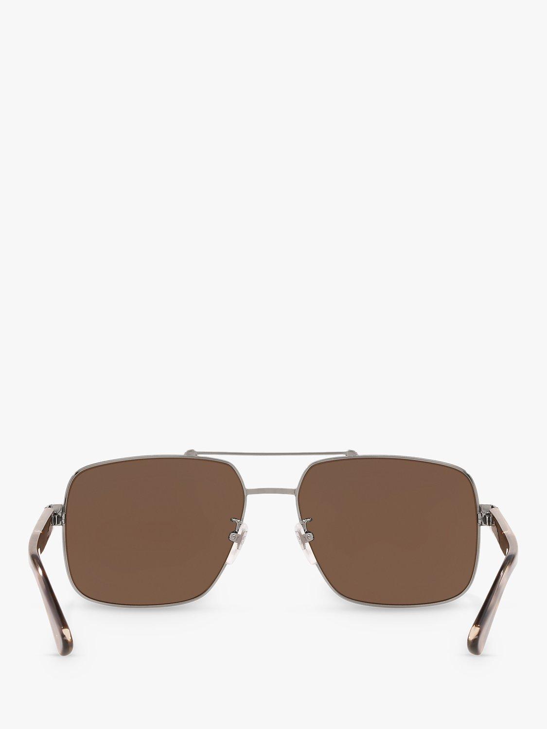 Product image 4 of 11, which shows Gucci GC001245 Men's Aviator Sunglasses, Silver/Brown