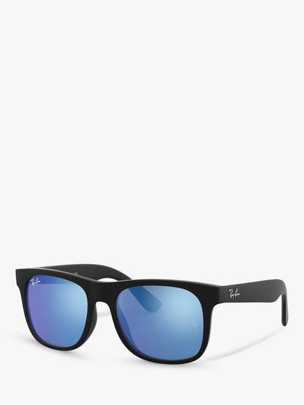 Ray-Ban Junior RJ9069S Square Frame Sunglasses, Black/Blue