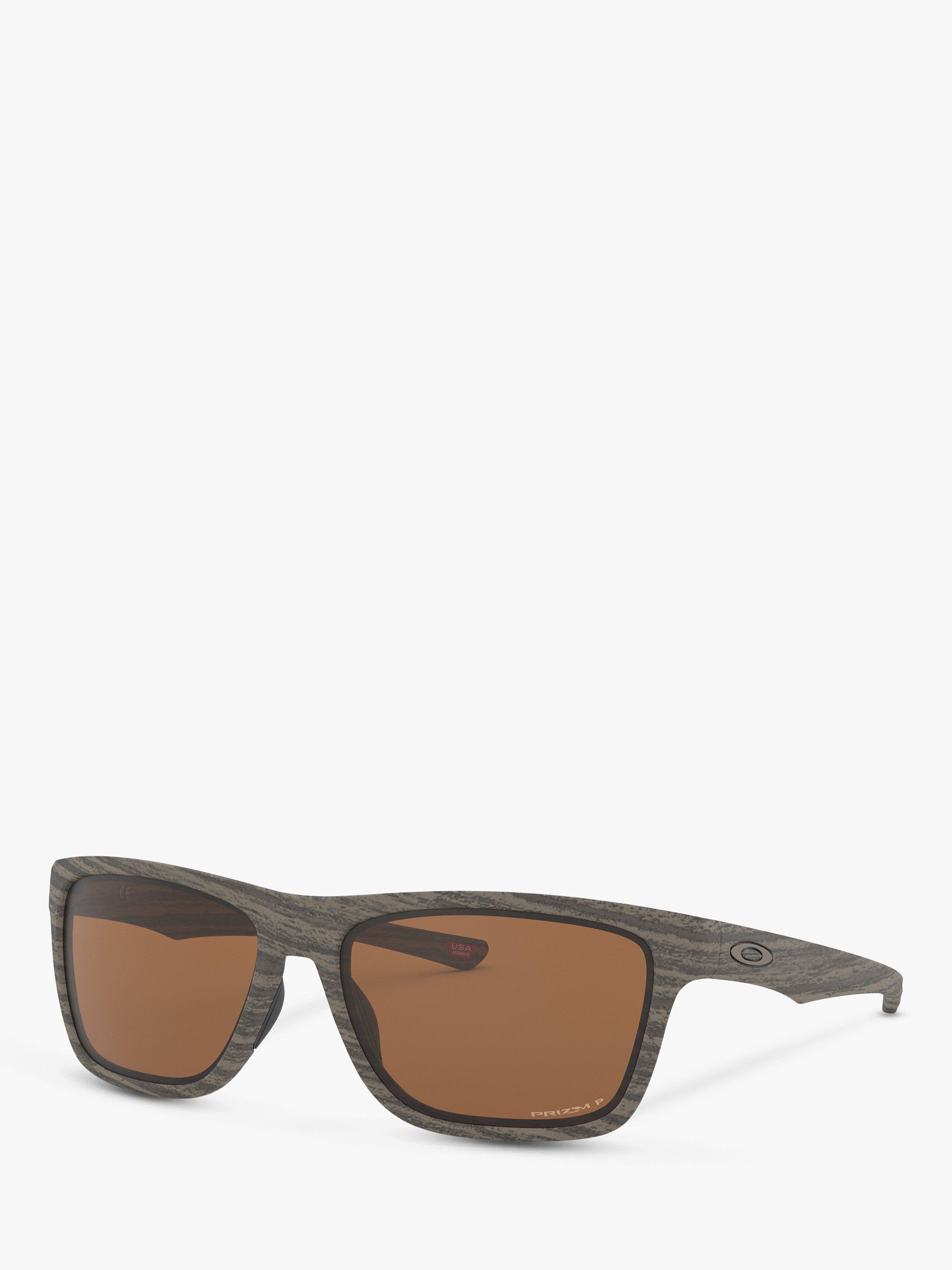 Oakley OO9334 Men's Holston Prizm Polarised Square Sunglasses, Grey/Brown