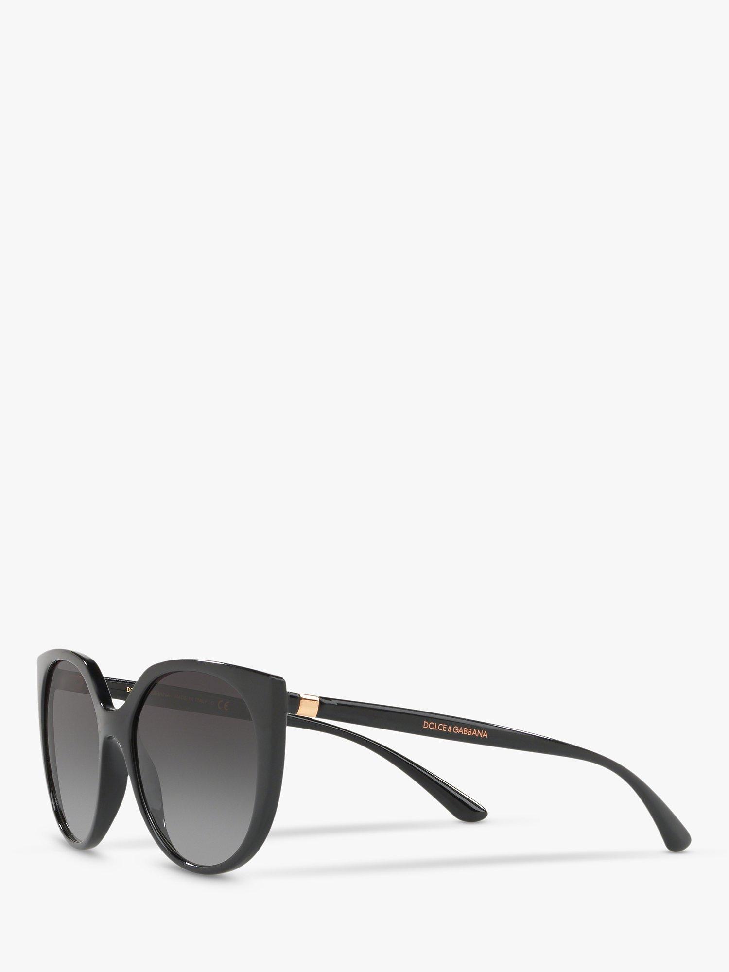 Dolce Gabbana DG6119 Women s Oval Sunglasses Matte Black Grey Gradient