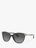 Burberry BE4216 Women's Polarised Cat's Eye Sunglasses, Black/Grey Gradient