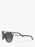 Burberry BE4216 Women's Polarised Cat's Eye Sunglasses, Black/Grey Gradient