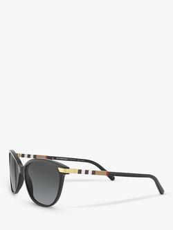 Burberry BE4216 Women's Polarised Cat's Eye Sunglasses, Black/Grey Gradient - view 2, Black/Grey Gradient