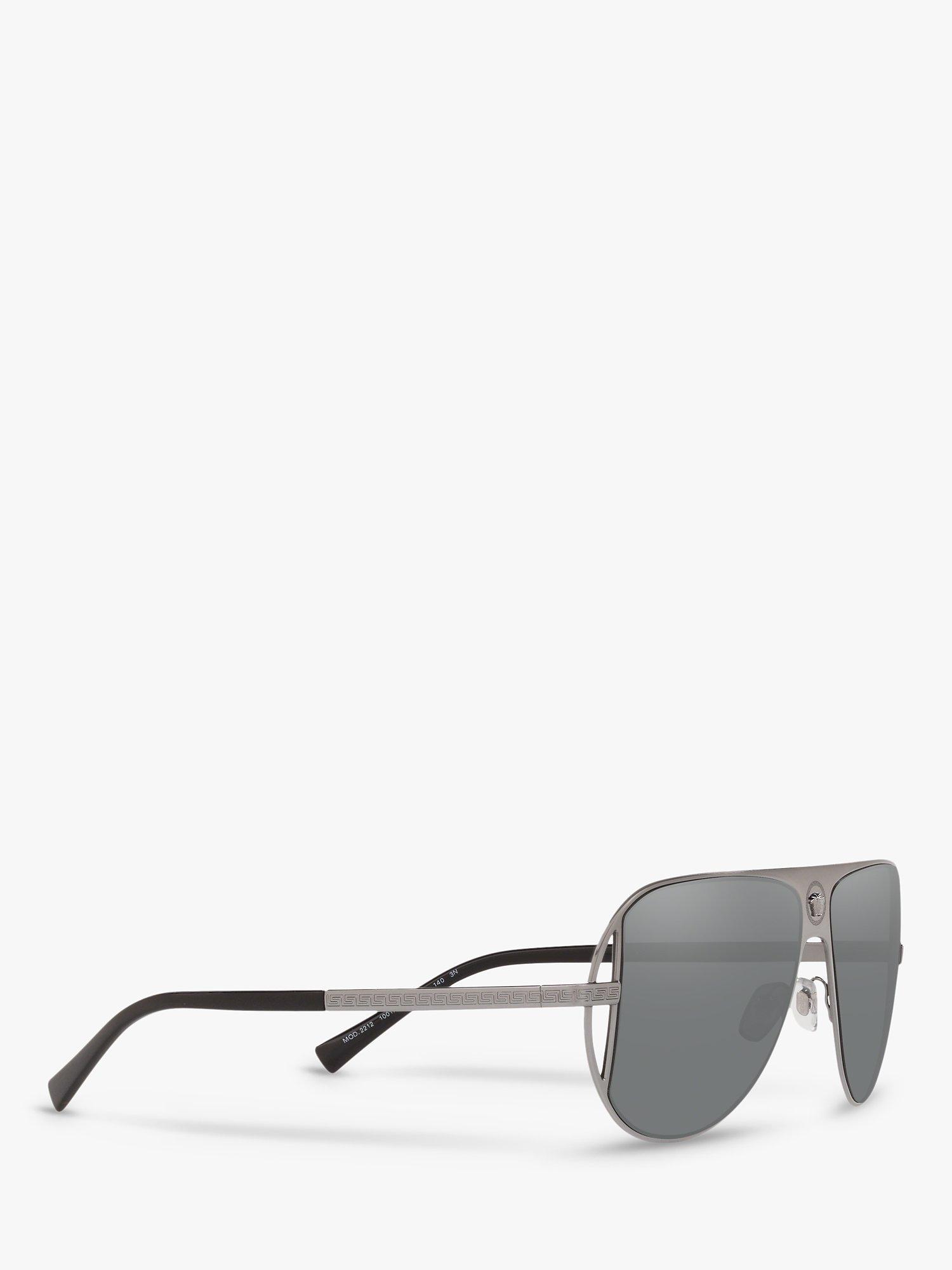 Product image 11 of 11, which shows Versace VE2212 Men's Aviator Sunglasses, Silver/Grey
